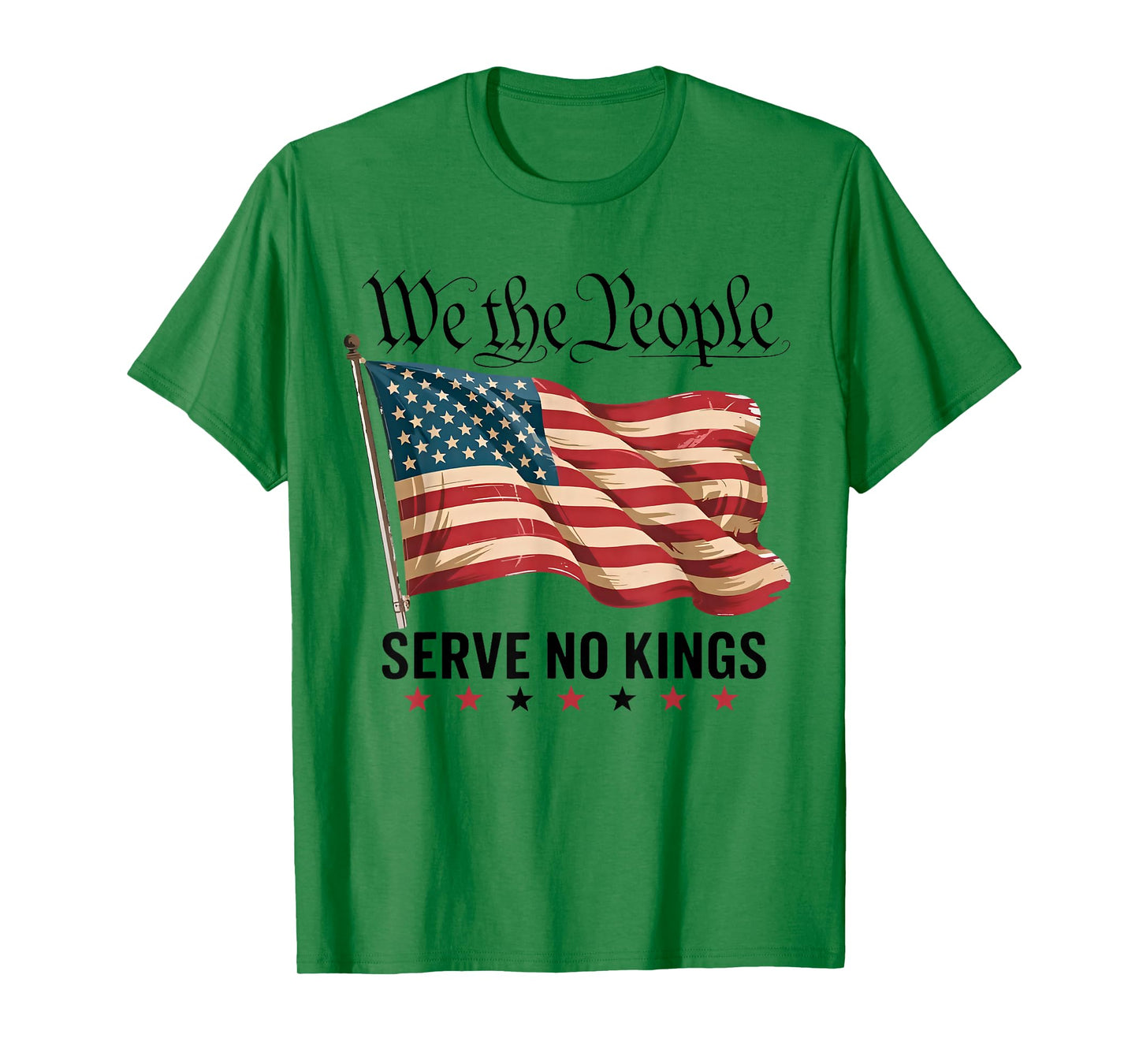 We The People, No Kings American Flag T-Shirt