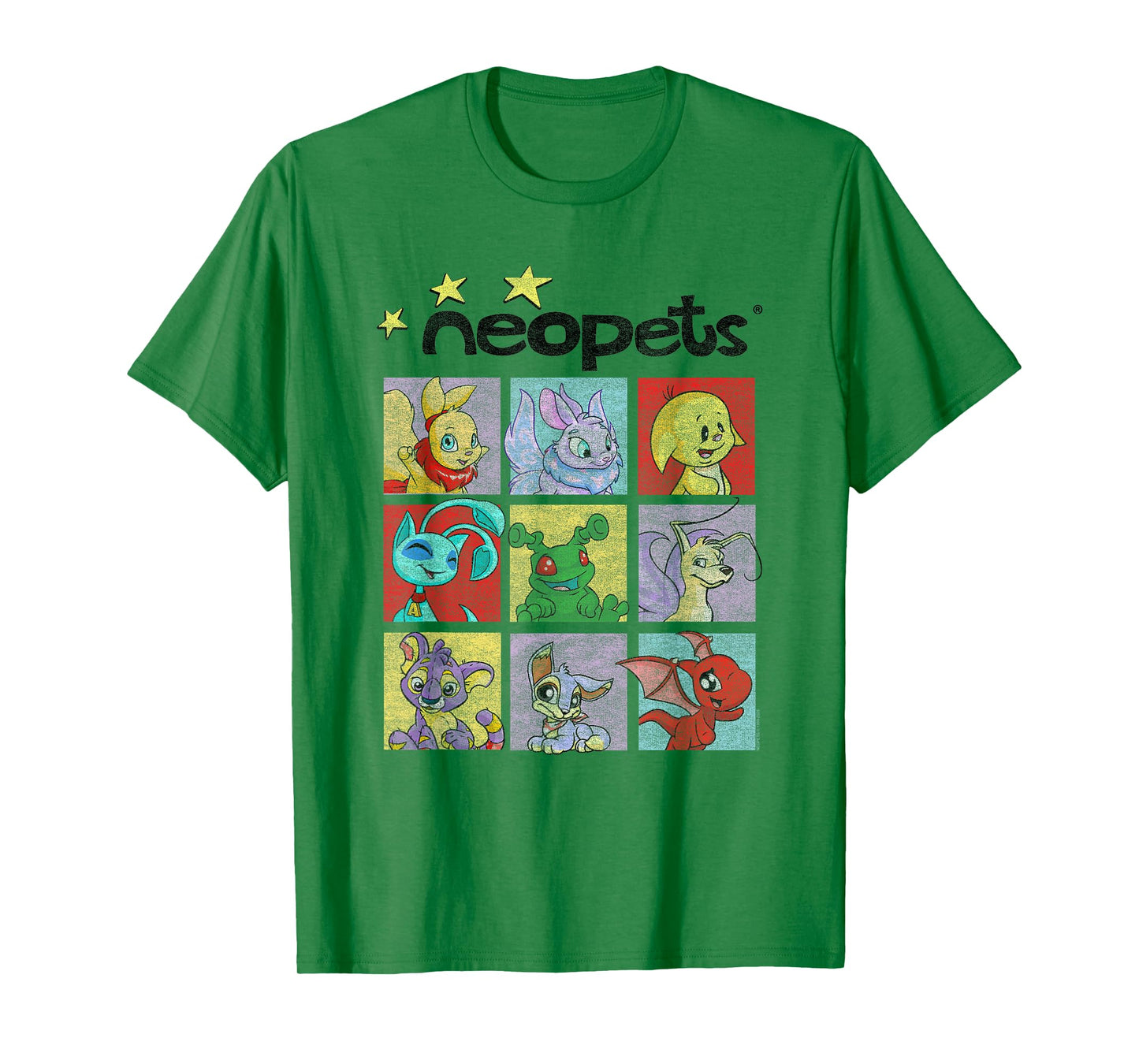 Neopets Pop Art Colorful Character Grid Retro Virtual Pets T-Shirt