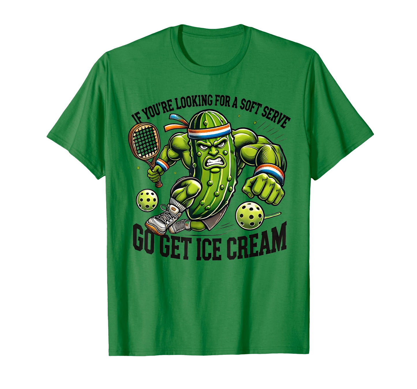 Funny Pickleball Lover Pun With a Pickle Playing Pickle Ball T-Shirt