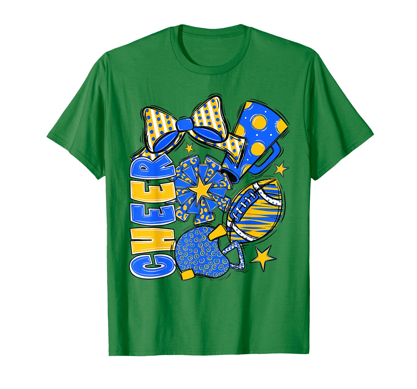 Cheer Mom Blue Cheerleader Game Day Cheer Mama Football T-Shirt