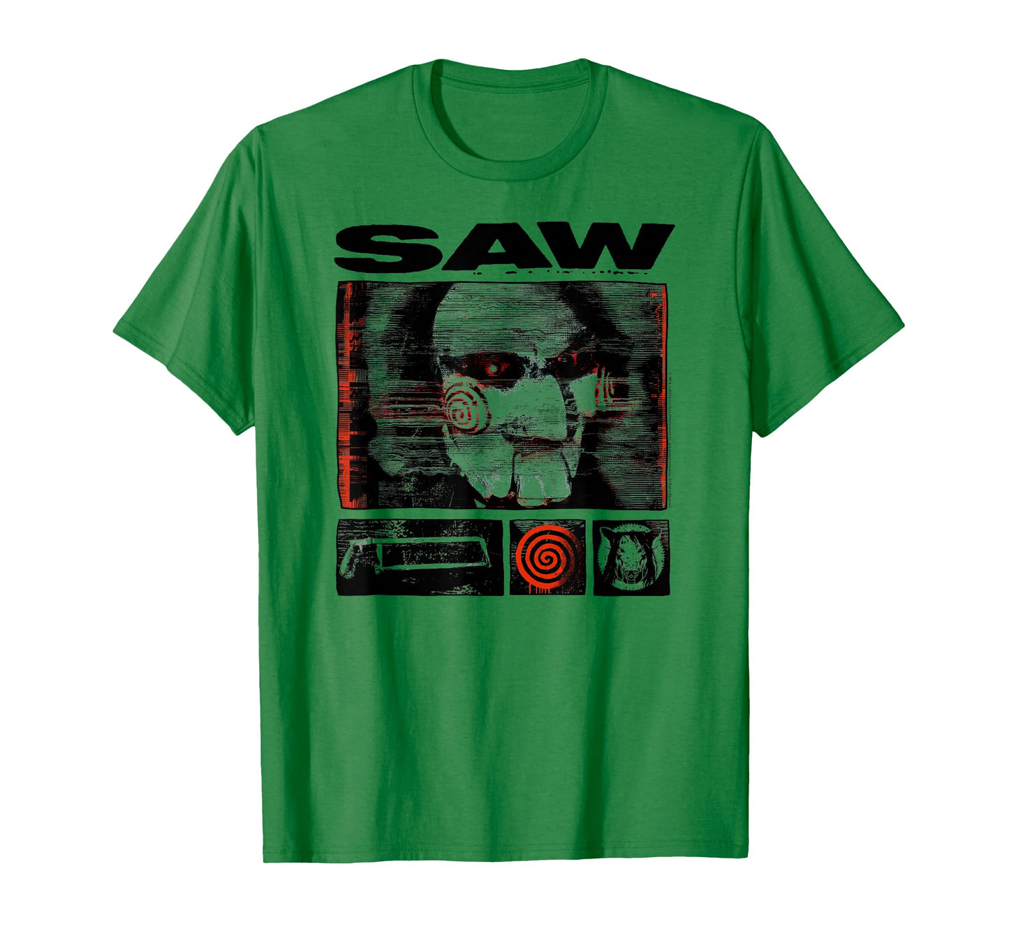 Saw Vintage Style Icons Grid Horror Movie T-Shirt