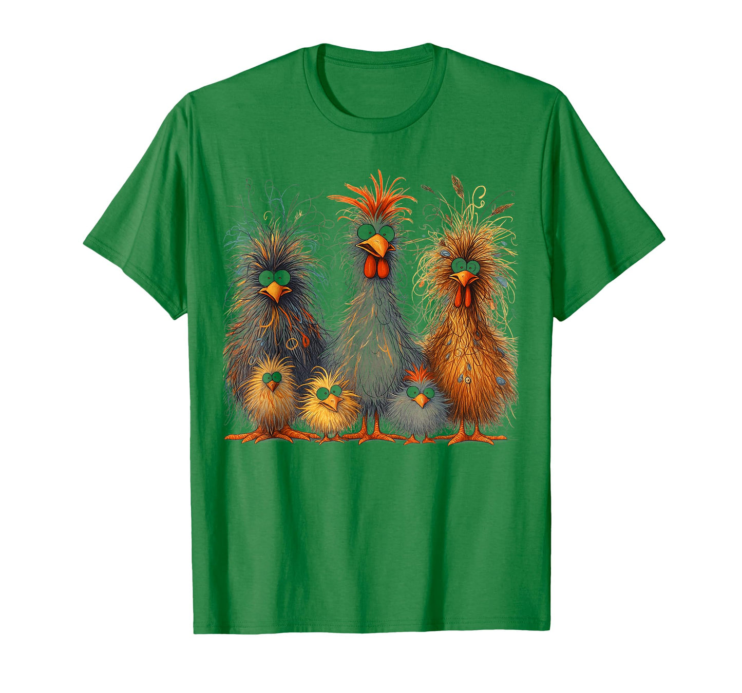 Eagerlys Colorful Funny Chicken Art,for Men Women Kids T-Shirt