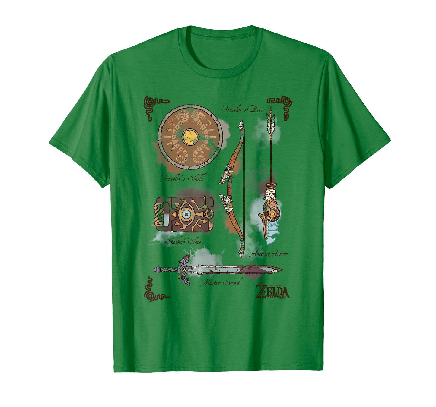 Zelda Breath Of The Wild Link Inventory Graphic T-Shirt T-Shirt