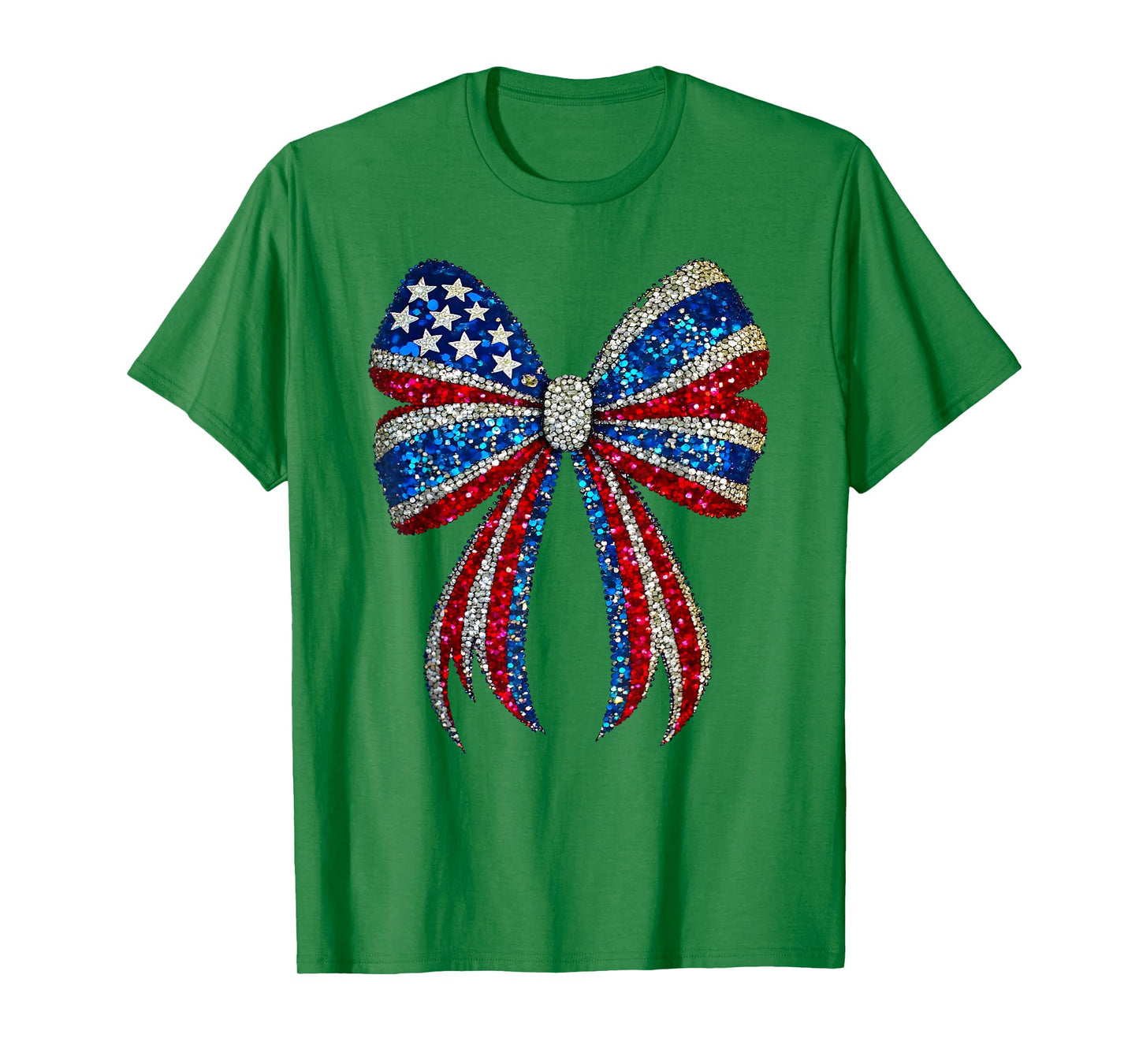 4th of July Coquette American Flag Bow Girls Patriotic Women T-Shirt