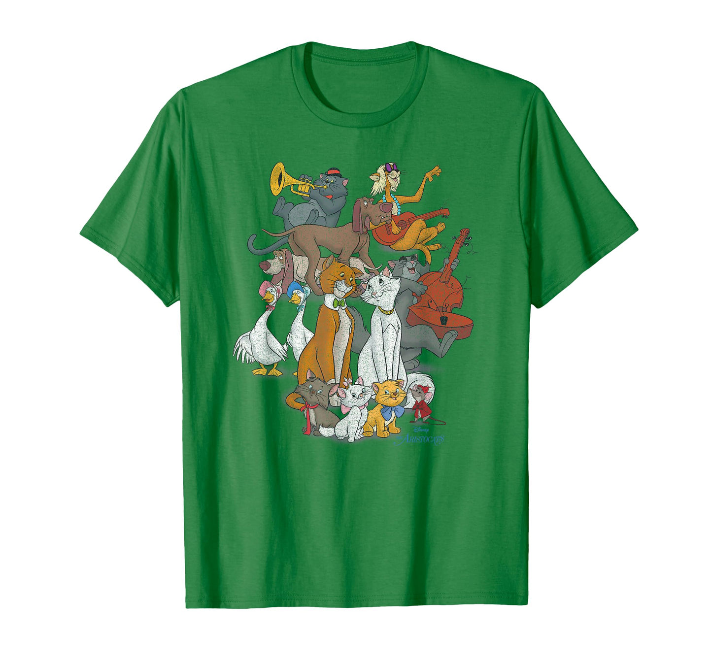 Disney The Aristocats Characters Distressed Group Shot T-Shirt