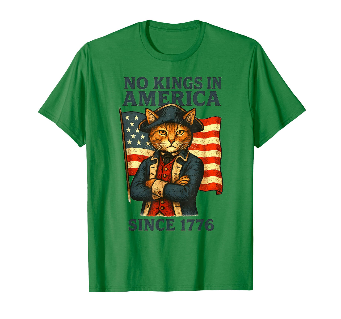 No Kings in America Patriotic Cat Since 1776 4th of July T-Shirt