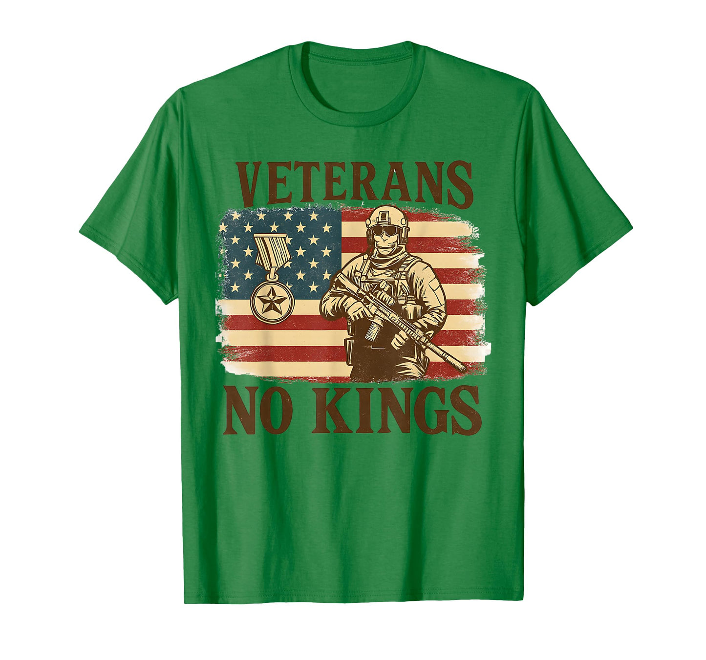 No Kings Veterans Shirts Men Patriotic America Flag No Kings T-Shirt