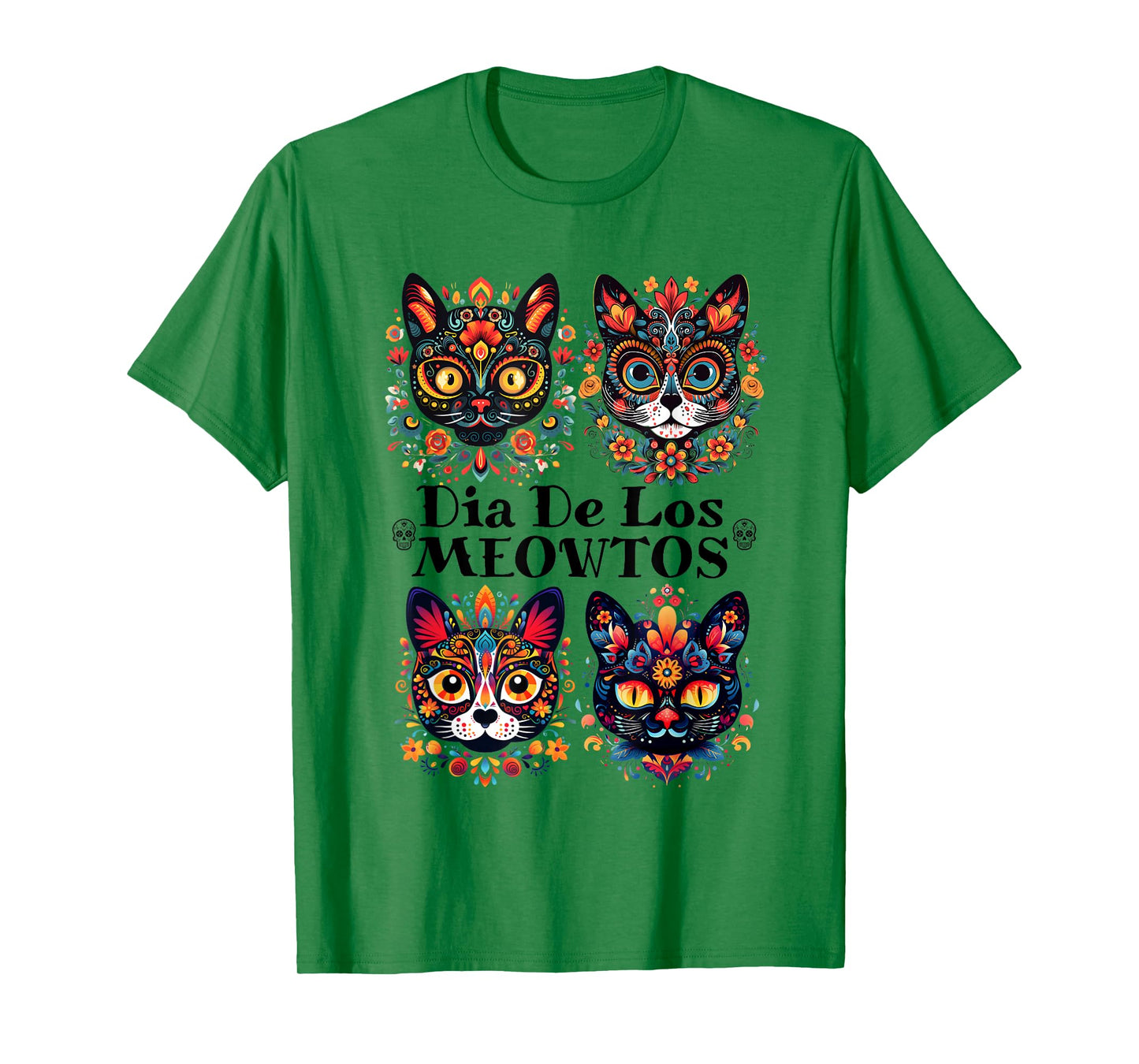 Sugar Skull Cats Dia De Los Meowtos Muertos Day of the Dead T-Shirt