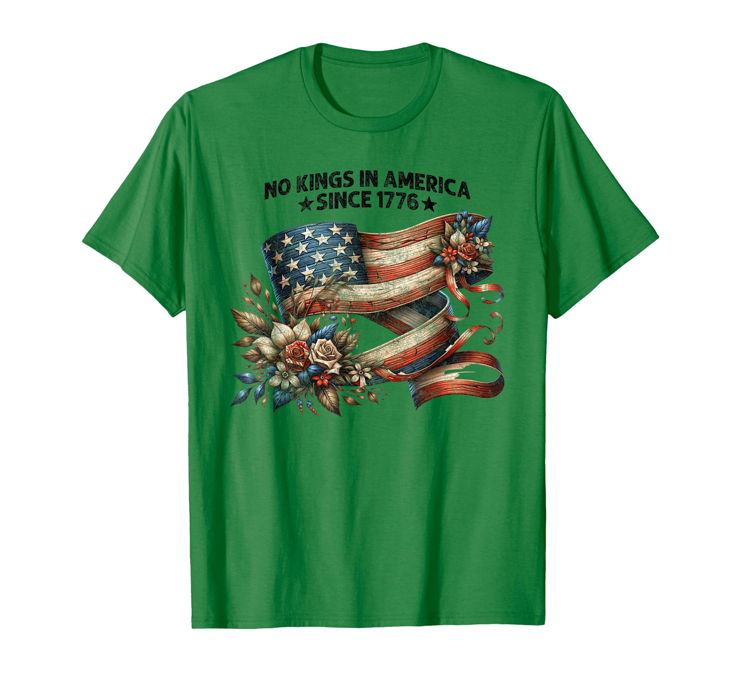 No Kings in America Since 1776 Flag No Kings Day Men Women T-Shirt