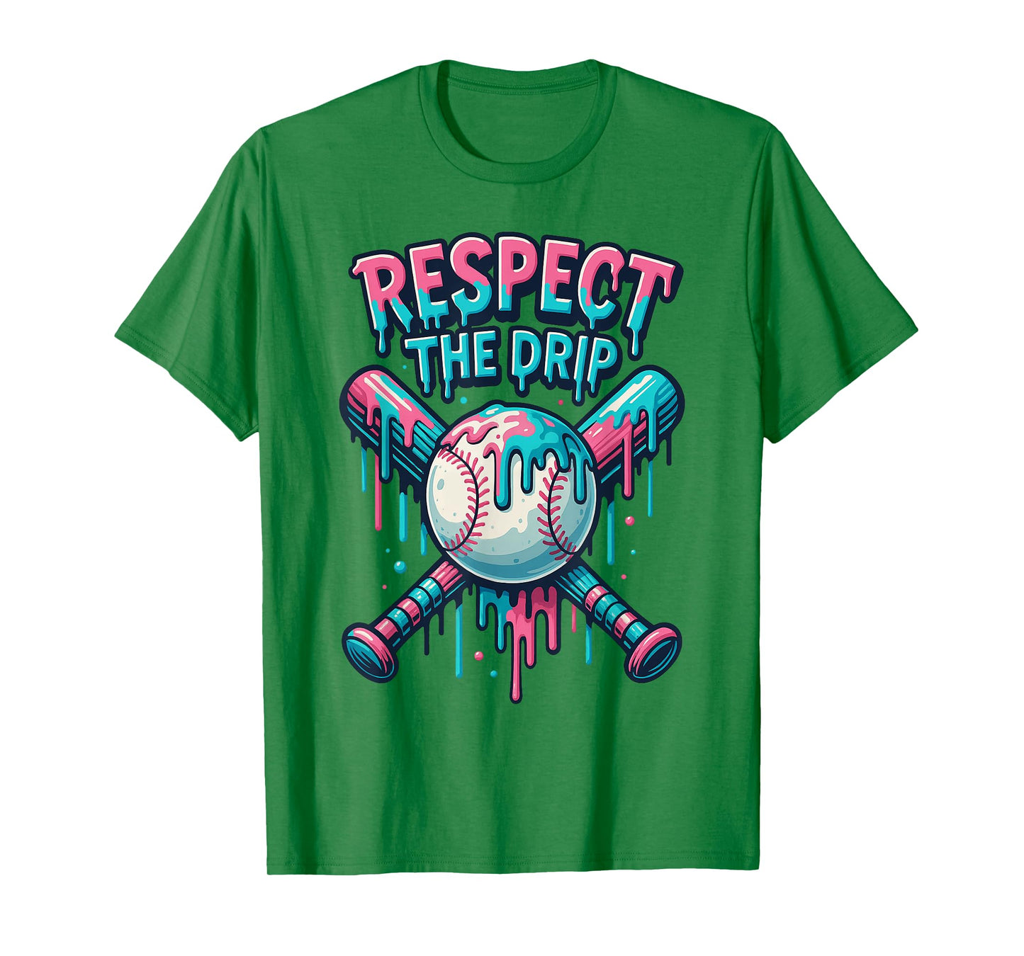 Funny Baseball Respect The Drip Baseball Boys Ice Cream T-Shirt