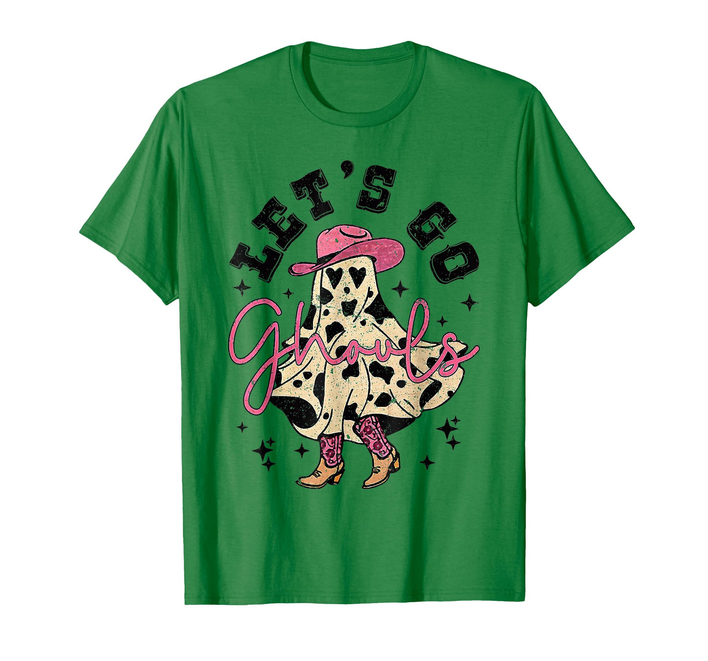 Let's Go Ghouls Ghost Cowgirl Western Halloween T-Shirt