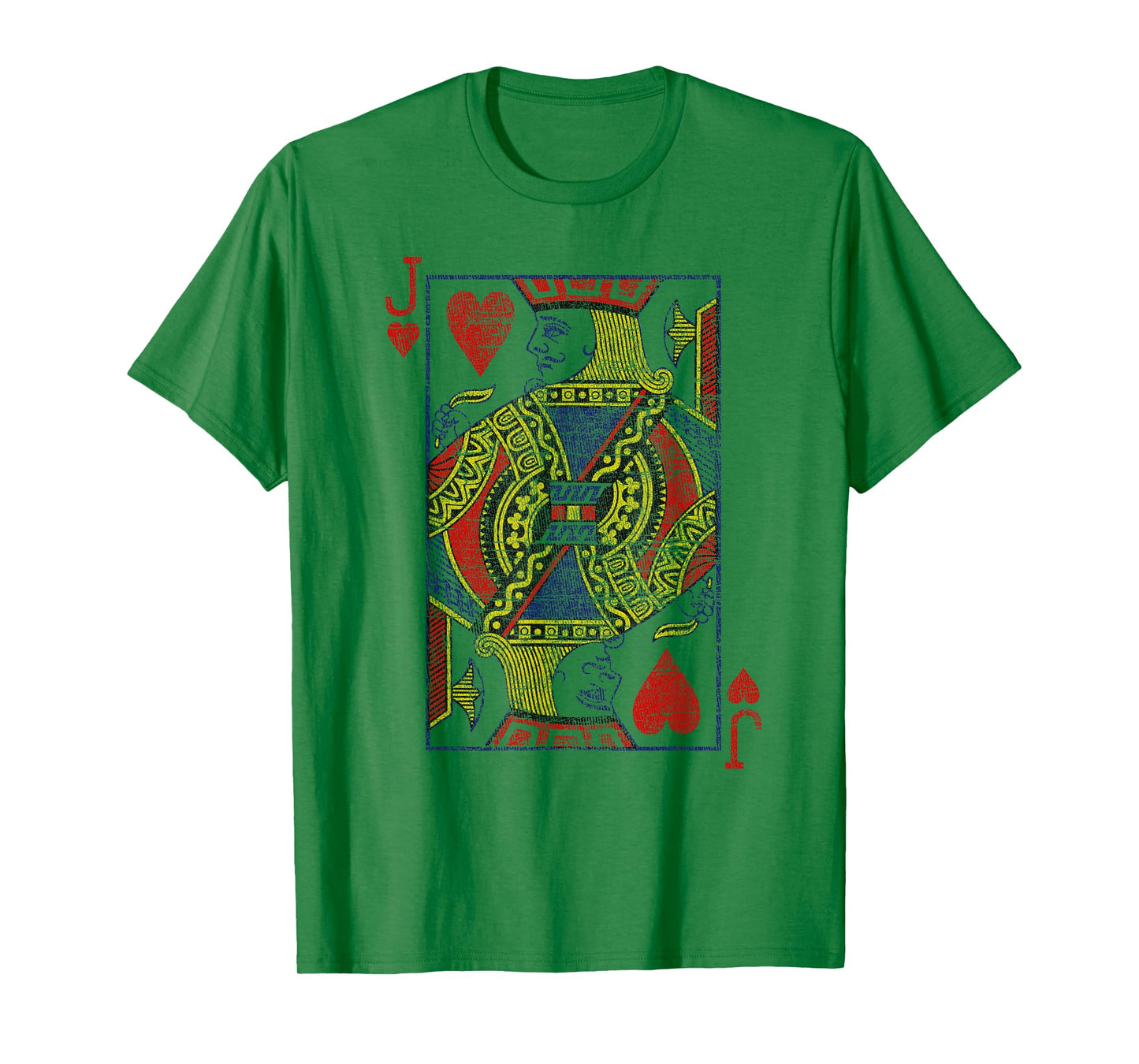 Bube of the Hearts Playing Cards Costume Poker Distressed T-Shirt