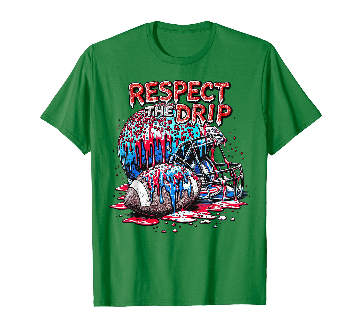 Football Drip for Boys Ice Cream Respect The Drip Football T-Shirt