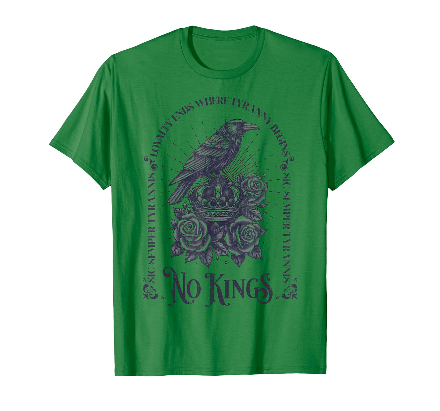 No Kings Raven Political Protest Anti Tyranny Resistance T-Shirt