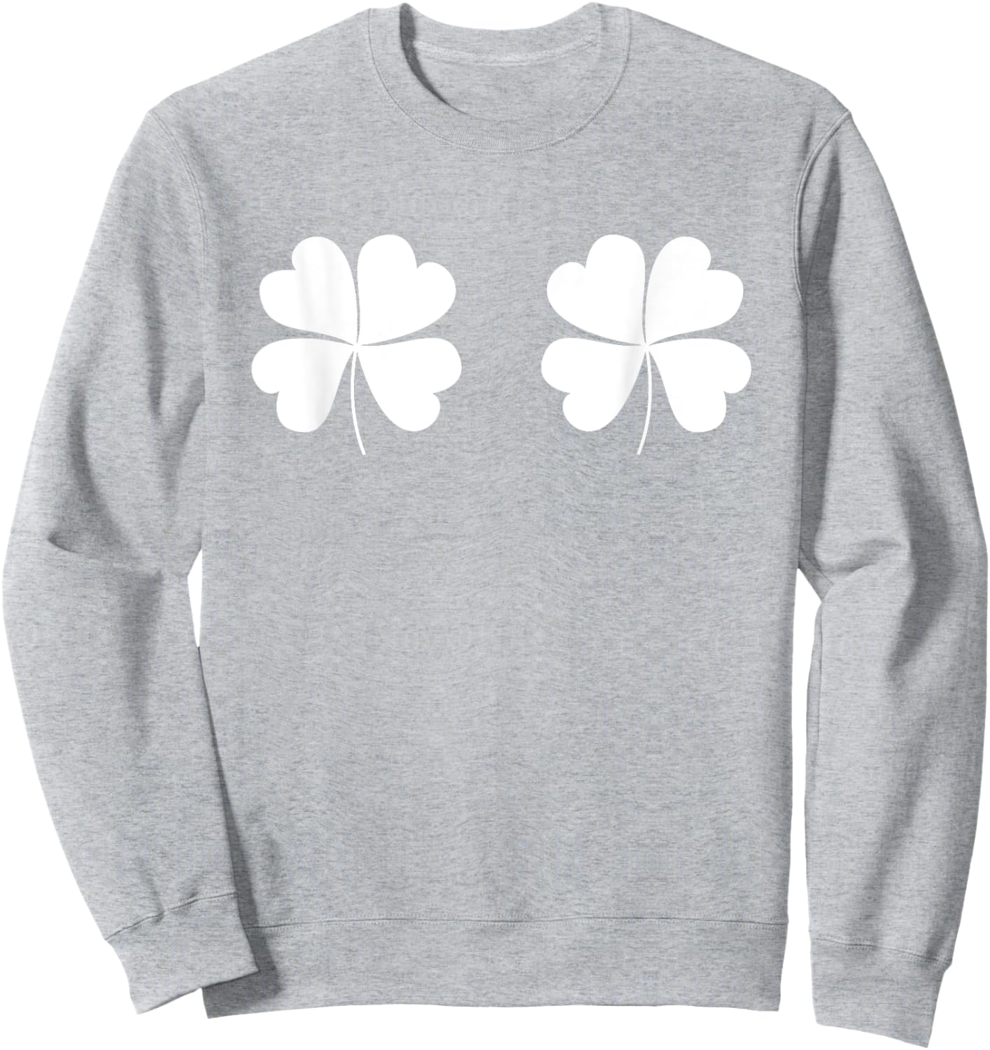 St Patricks Day Outfit Women Girls Cute Shamrock Boobs Irish Sweatshirt - Sweatshirt | Ash