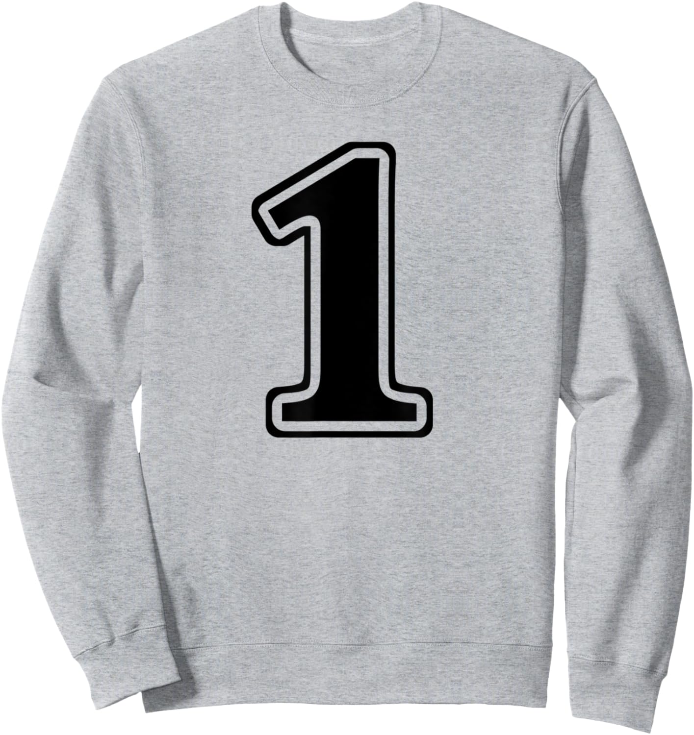 White 1 Number One Team Birthday Sport Uniform Sweatshirt - Sweatshirt | Ash