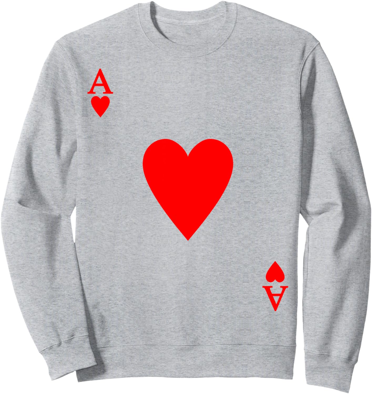 Ace of Hearts Funny Halloween Card Costume Sweatshirt - Sweatshirt | Ash