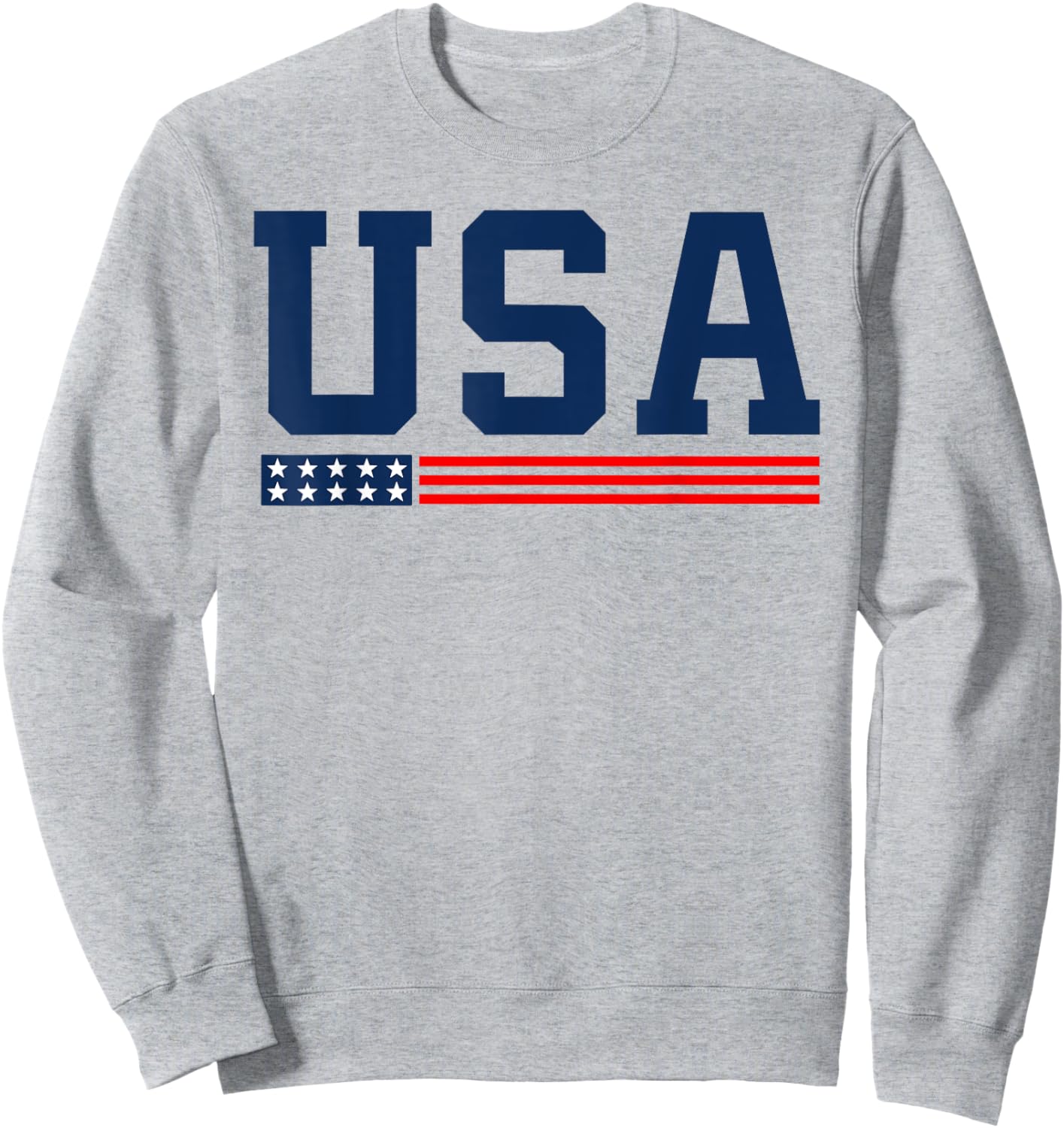 American Flag Proud American Boys Girls Men 4th of July USA Sweatshirt - Sweatshirt | Ash
