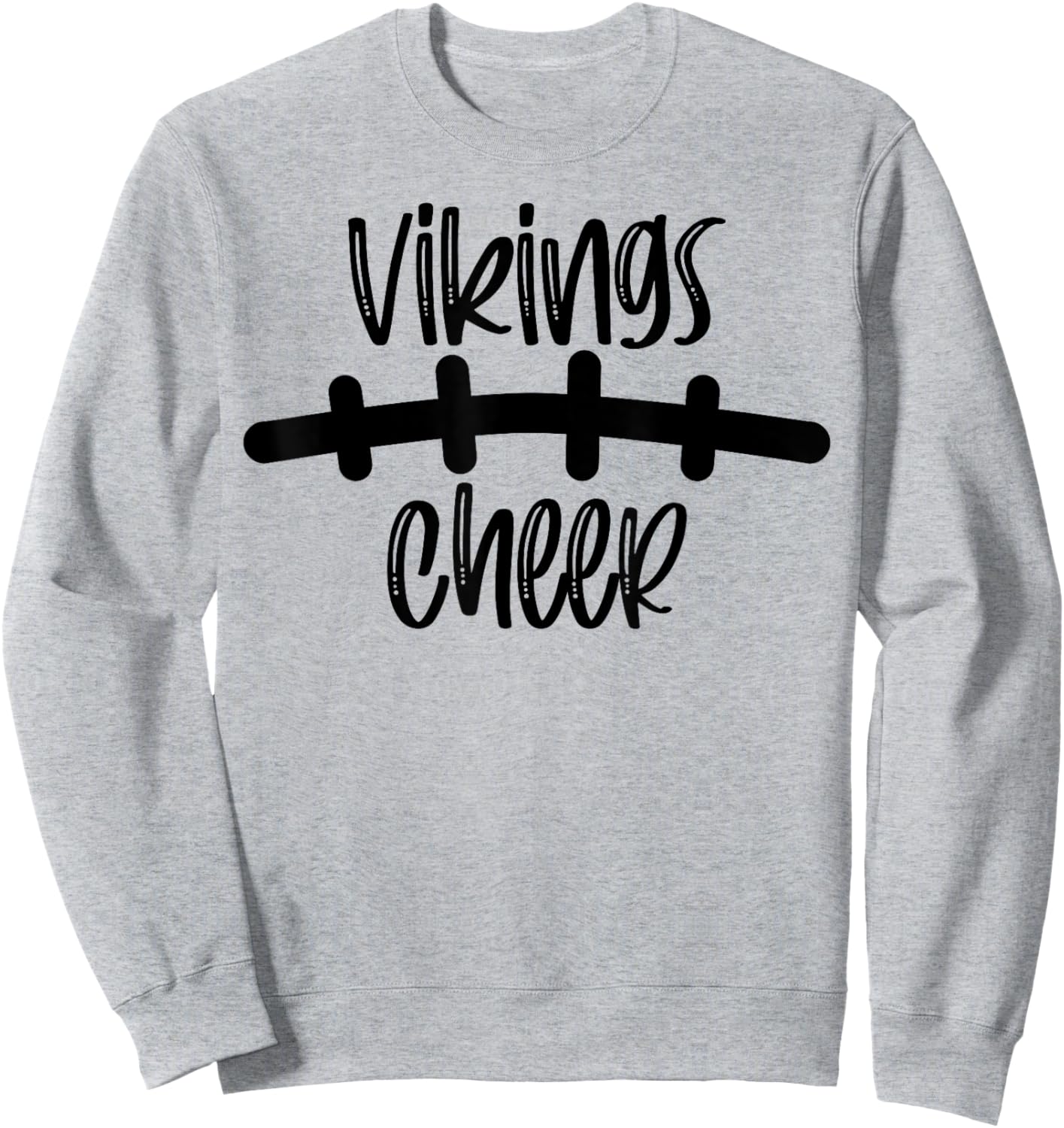 Vikings Cheer School Spirit Football Team Mascot Game Night Sweatshirt - Sweatshirt | Ash