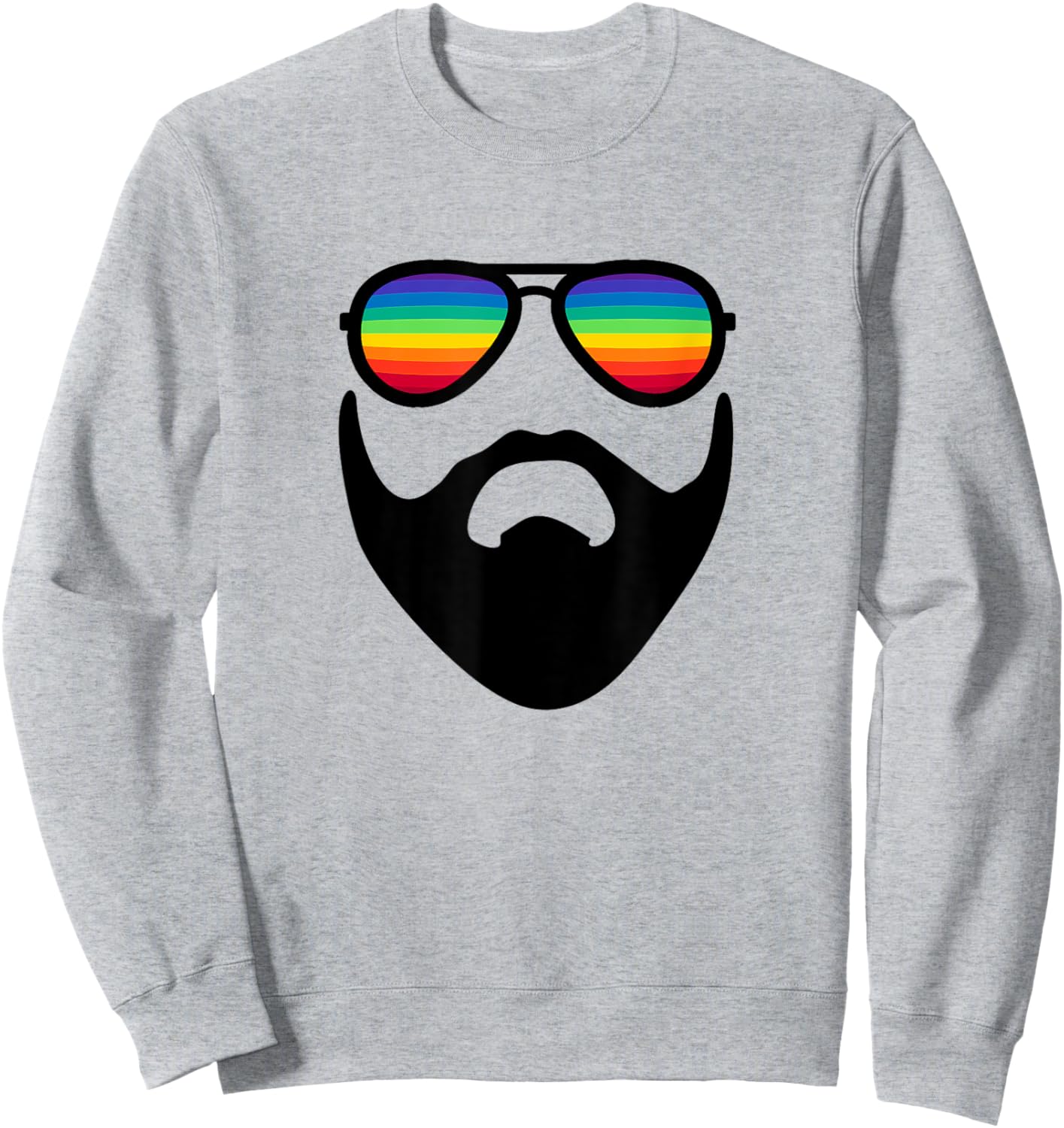 Beard with Rainbow Sunglasses Sweatshirt - Sweatshirt | Ash