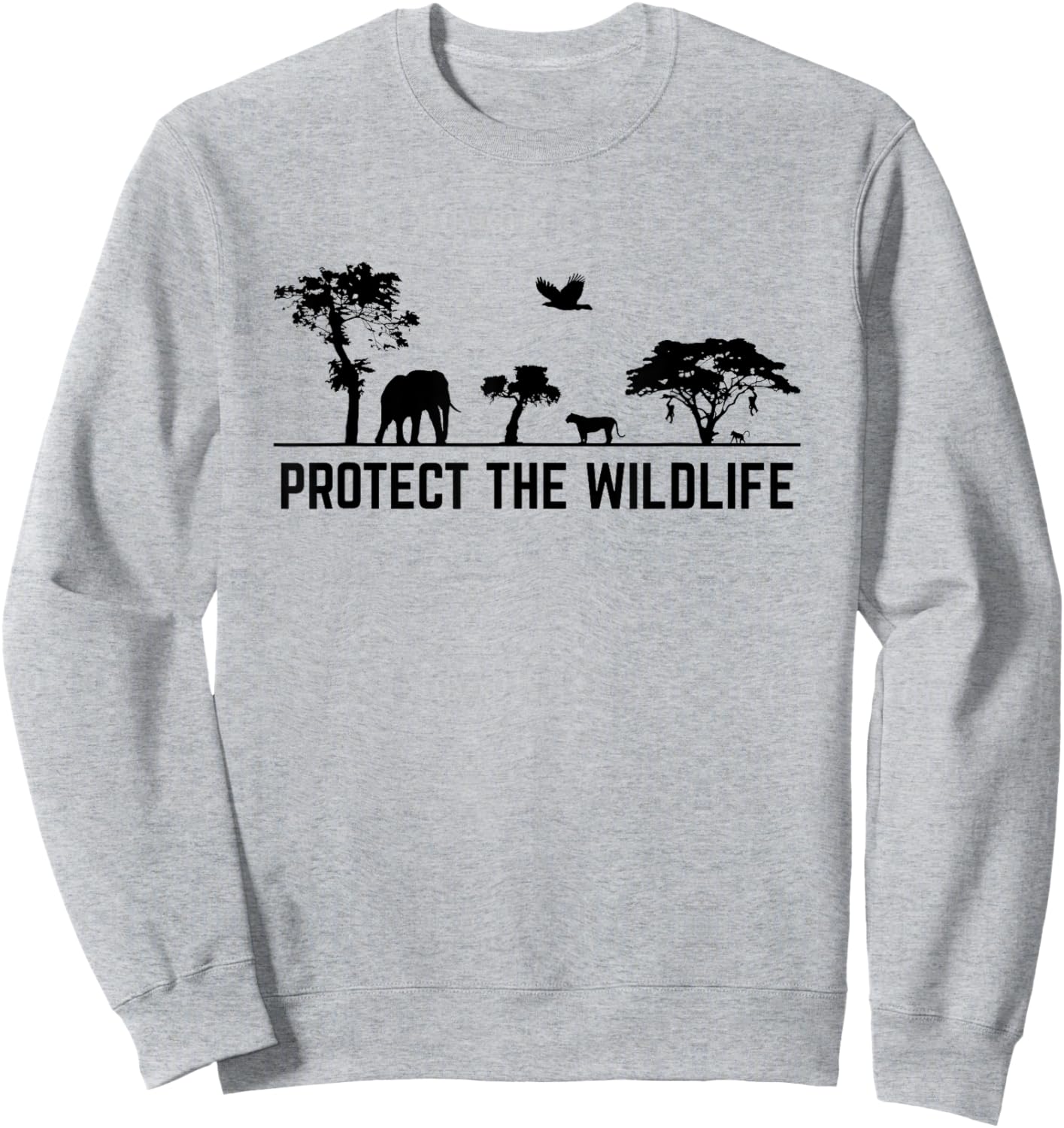 Protect Wildlife Safari Animal Conservancy Nature Earth Day Sweatshirt - Sweatshirt | Ash