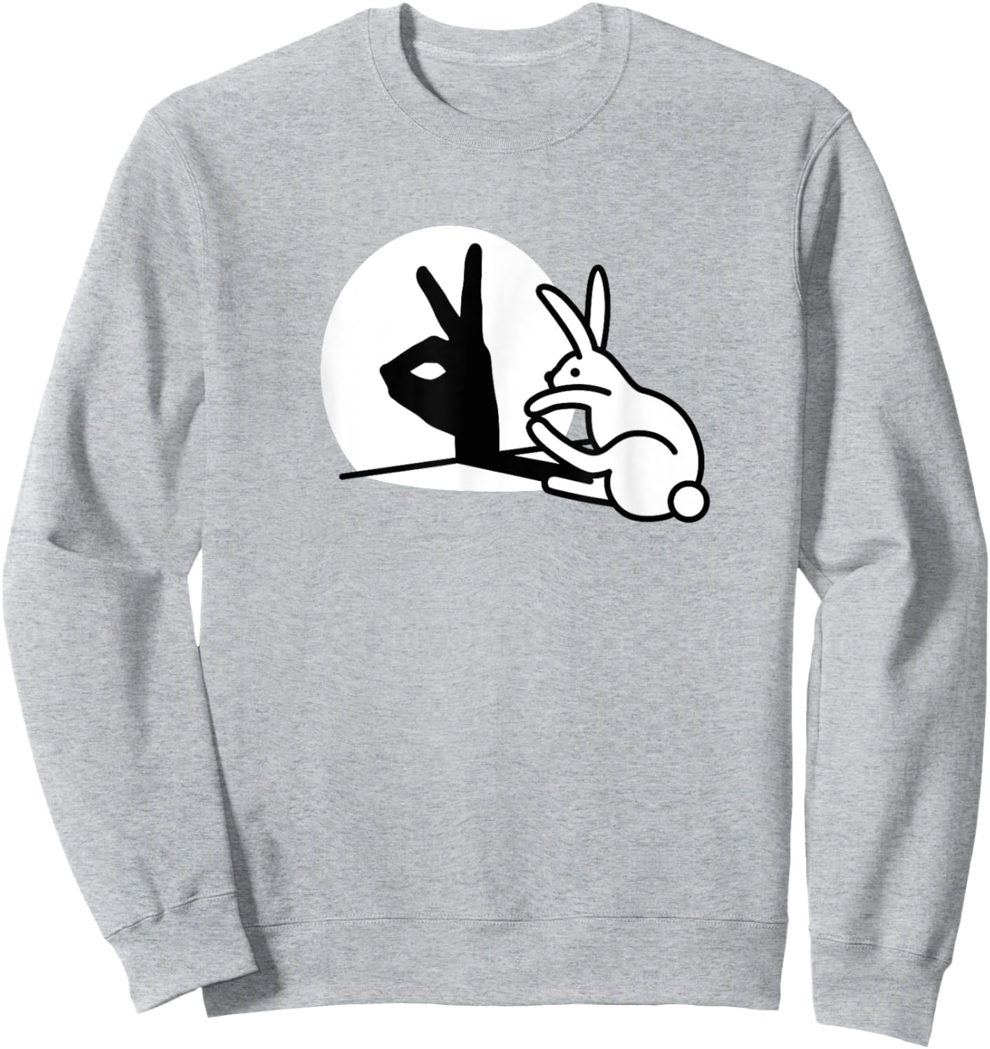 Funny Rabbit hand shadow puppets bunny figure pop art Sweatshirt - Sweatshirt | Ash