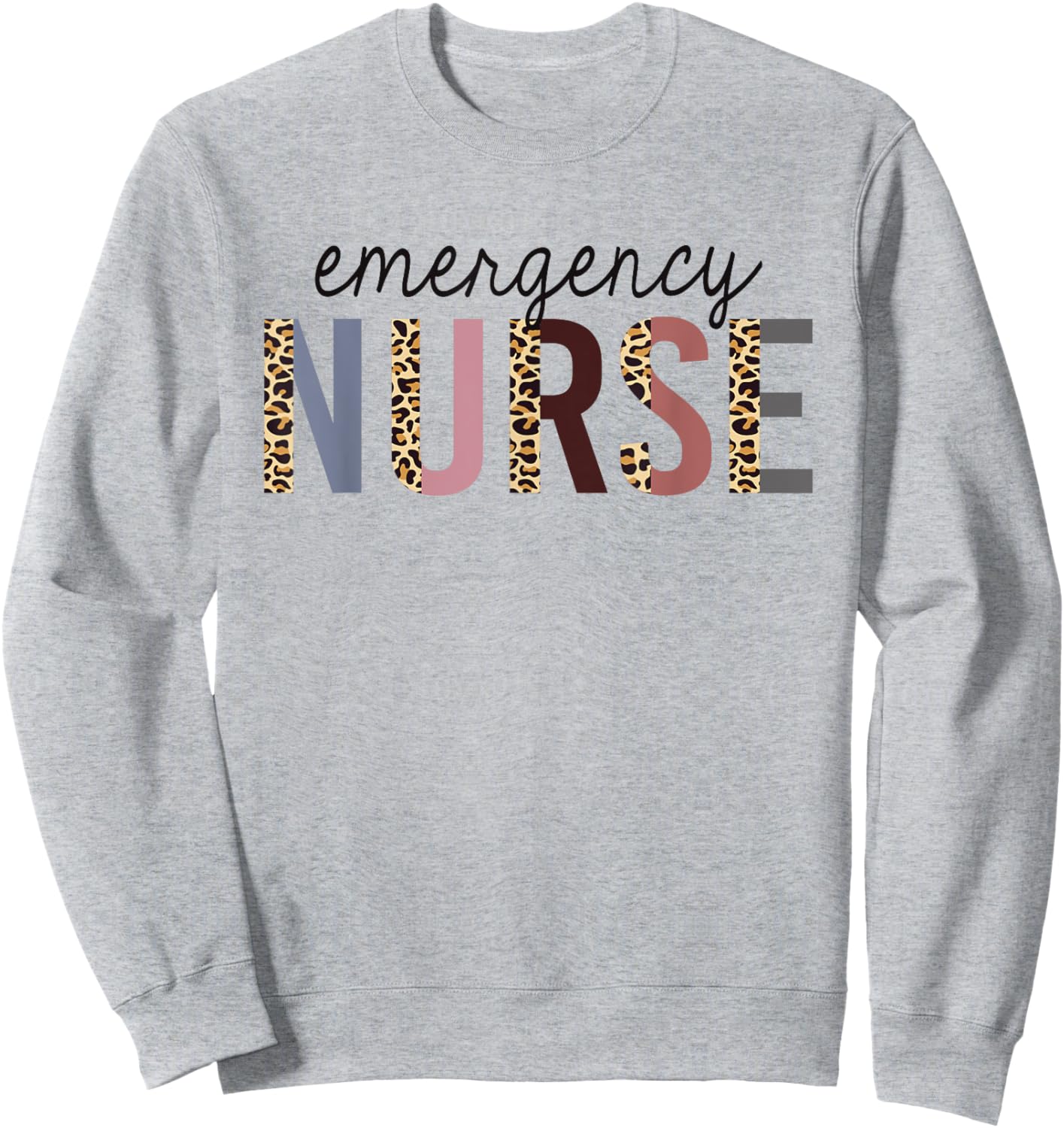 Emergency Nurse Leopard Print ER Nurse Nursing School Women Sweatshirt - Sweatshirt | Ash