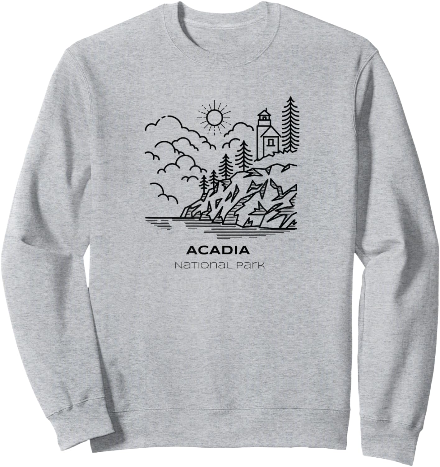 Vintage Acadia National Park Hike Sweatshirt - Sweatshirt | Ash
