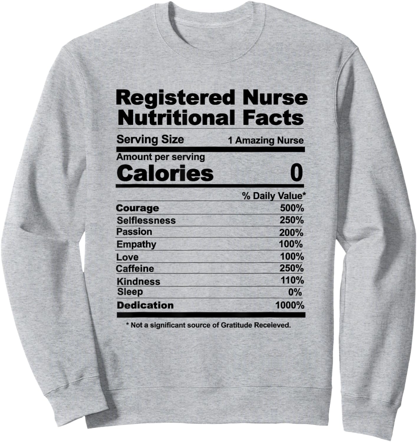 Registered Nurse nutritional facts Sweatshirt - Sweatshirt | Ash