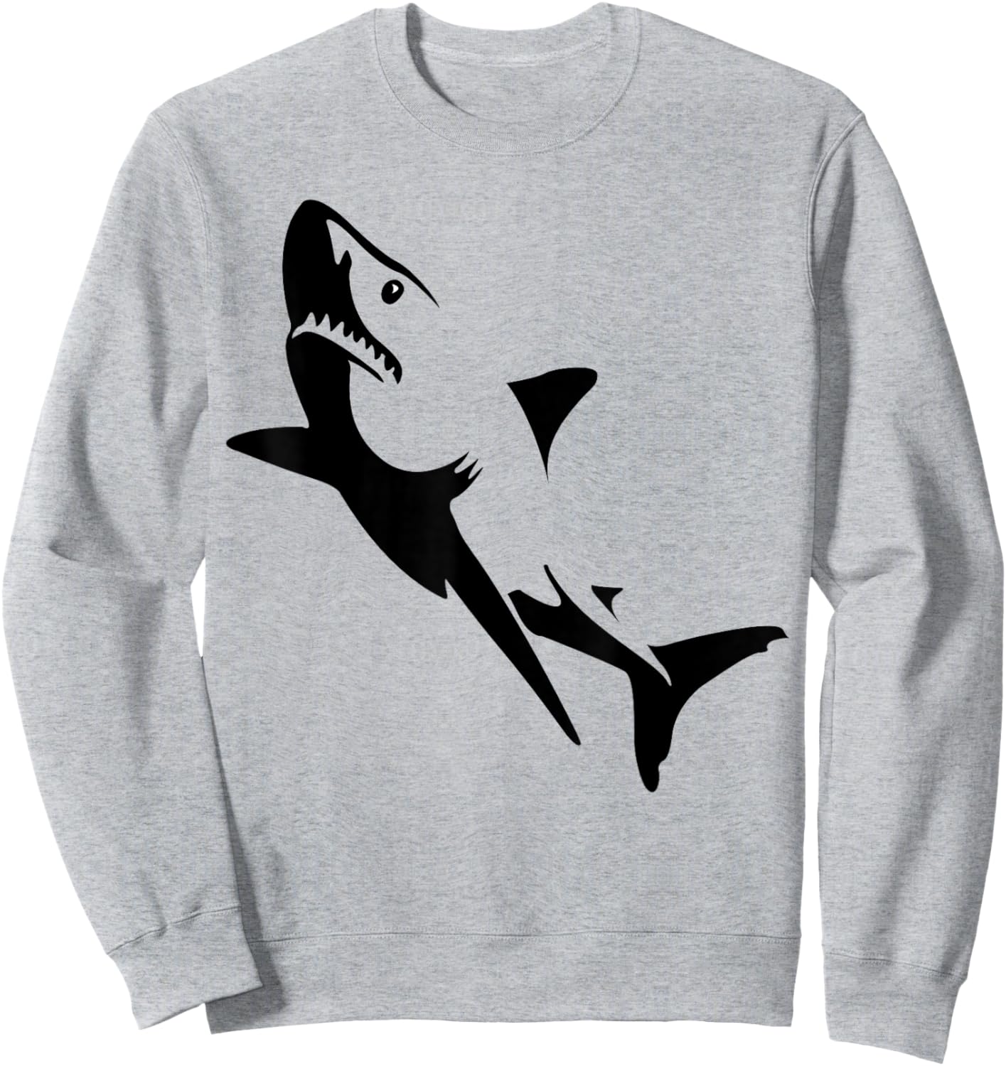 Great White Shark Attack Graphic Sweatshirt - Sweatshirt | Ash
