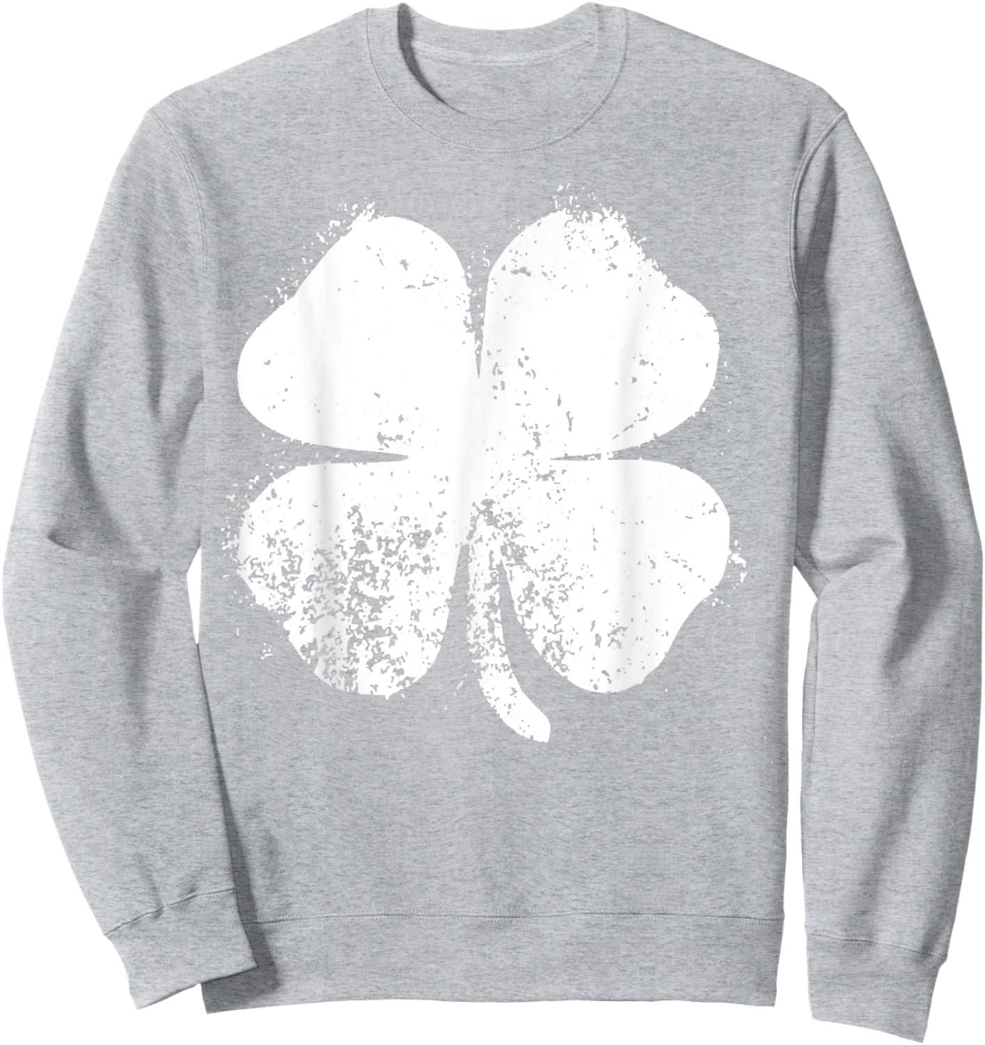 Four Leaf Clover Vintage Saint Patrick Day Gift Sweatshirt - Sweatshirt | Ash