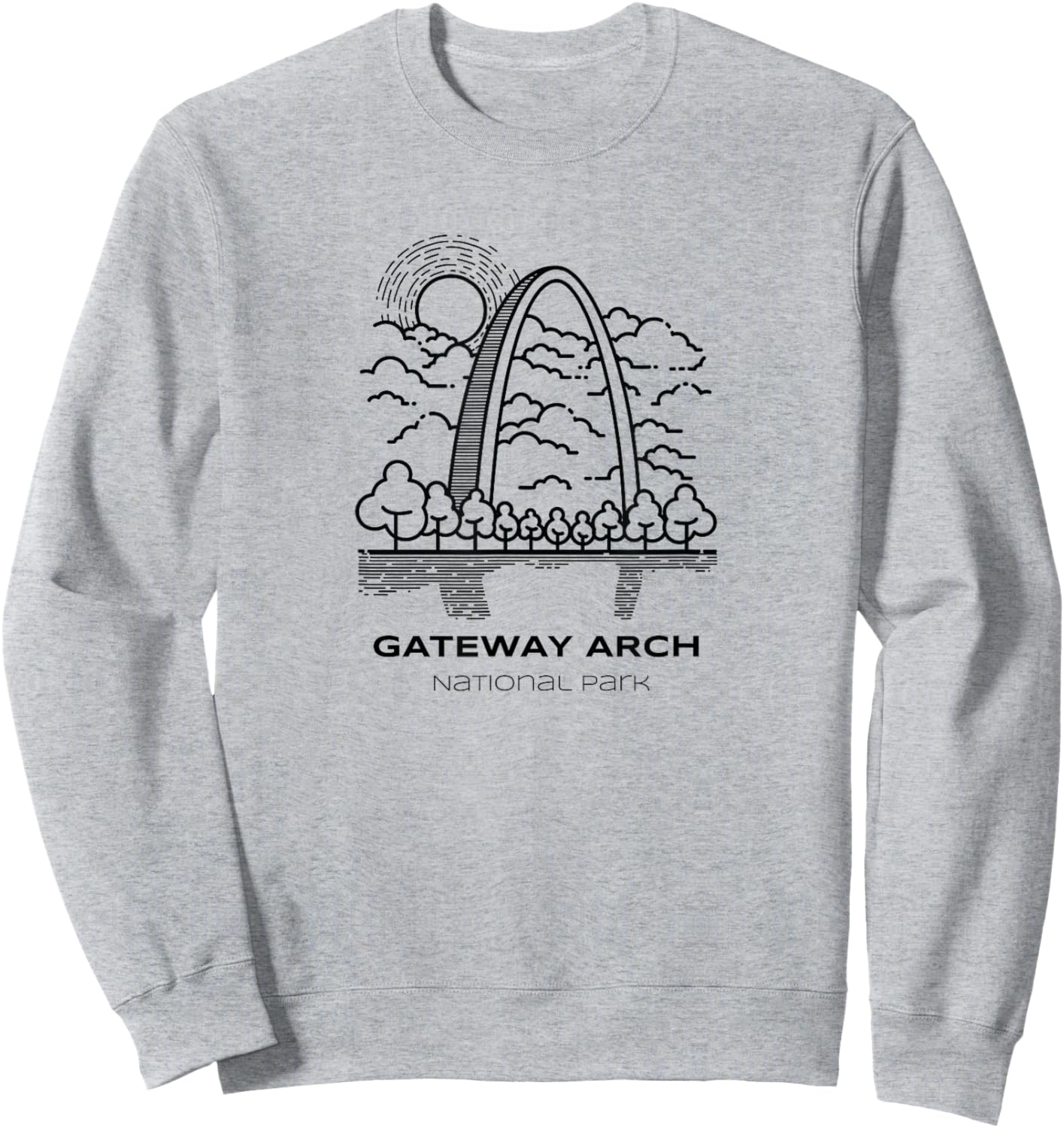 Vintage Gateway Arch National Park Hike Sweatshirt - Sweatshirt | Ash