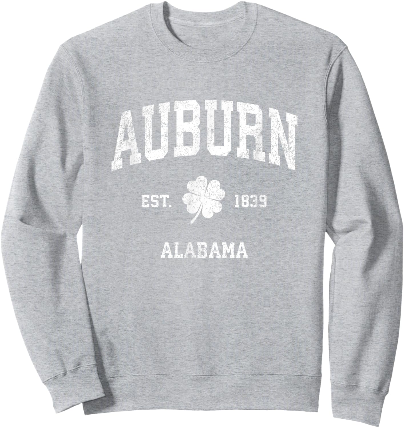 Auburn Alabama Vintage Shamrock Sports Sweatshirt - Sweatshirt | Ash