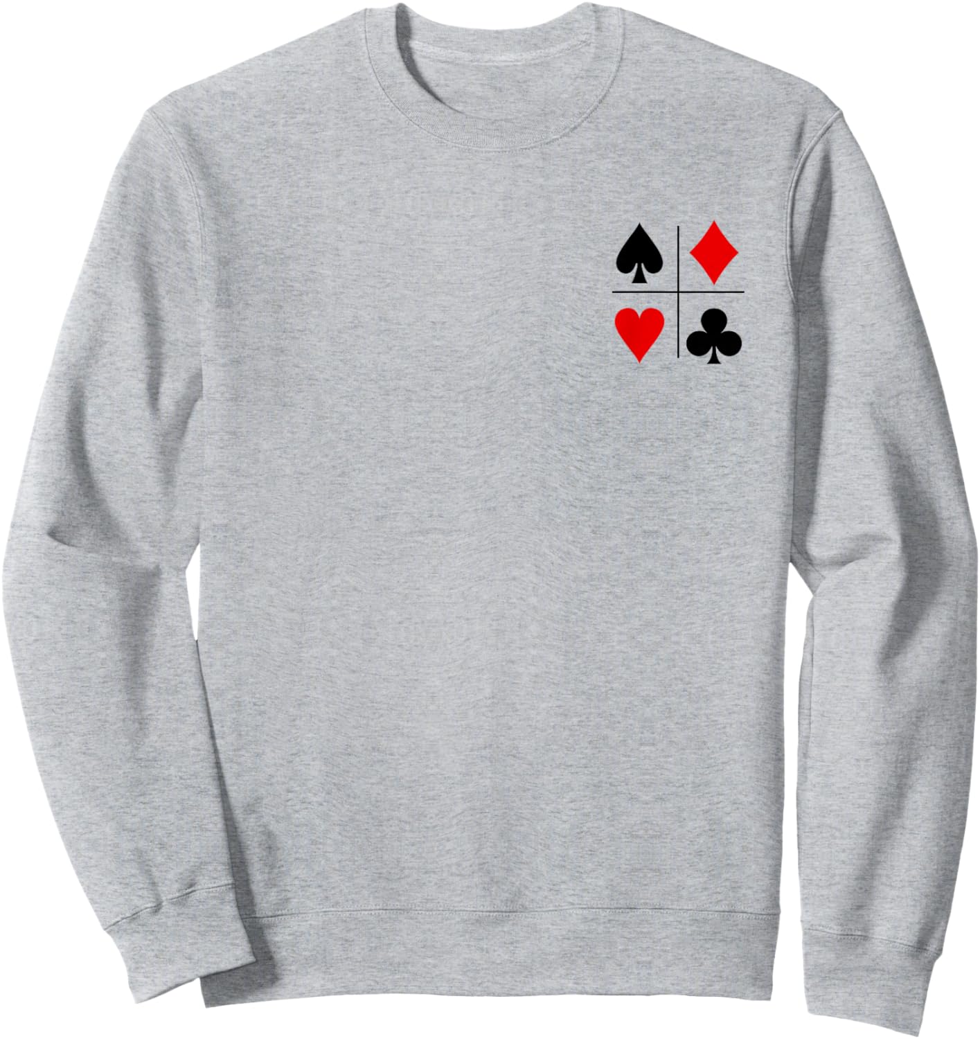 Diamonds Spades Hearts Clubs Playing Card Suits Poker Sweatshirt - Sweatshirt | Ash