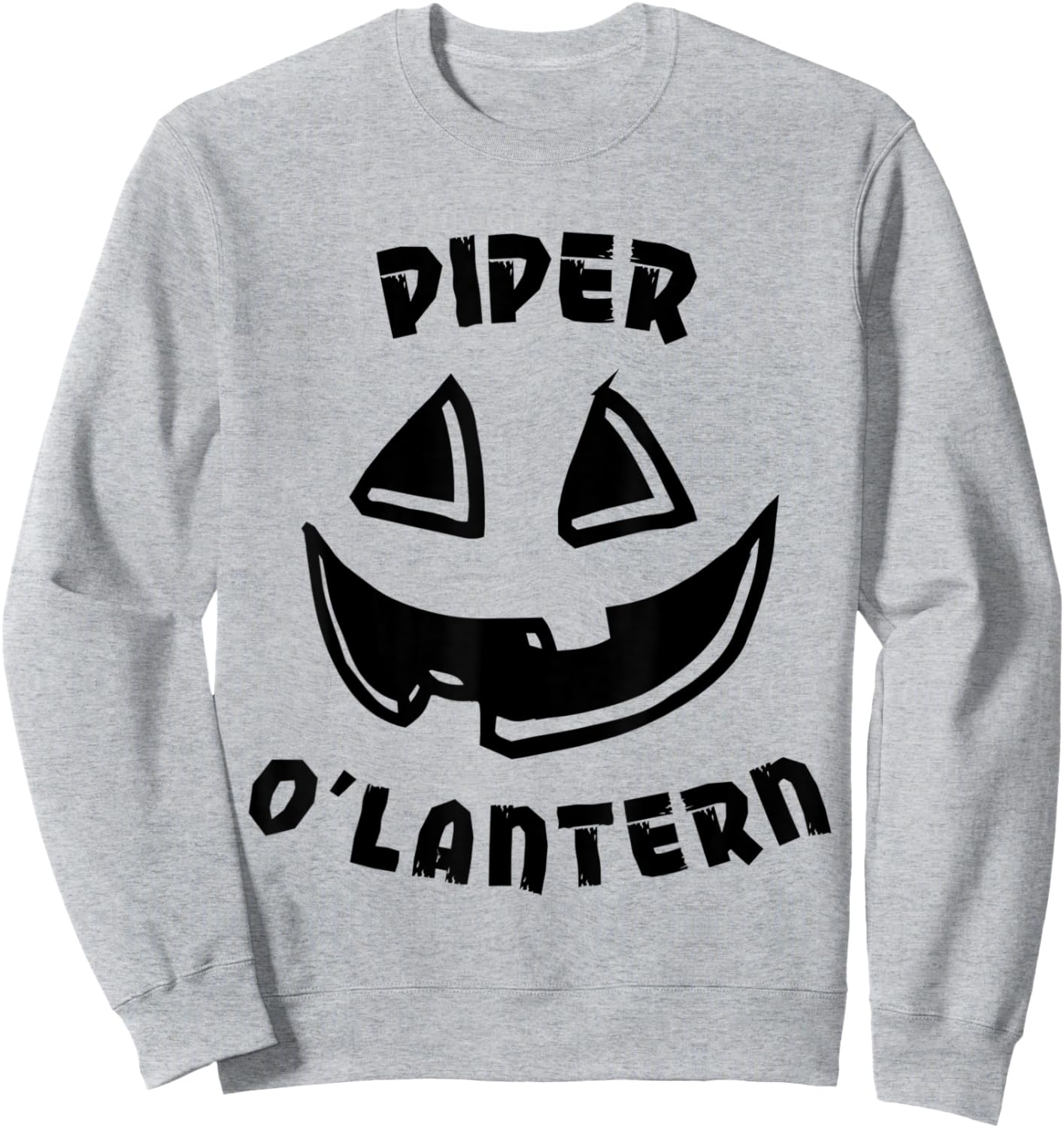 Personalized Piper O'Lantern Halloween Pumpkin Costume Sweatshirt - Sweatshirt | Ash