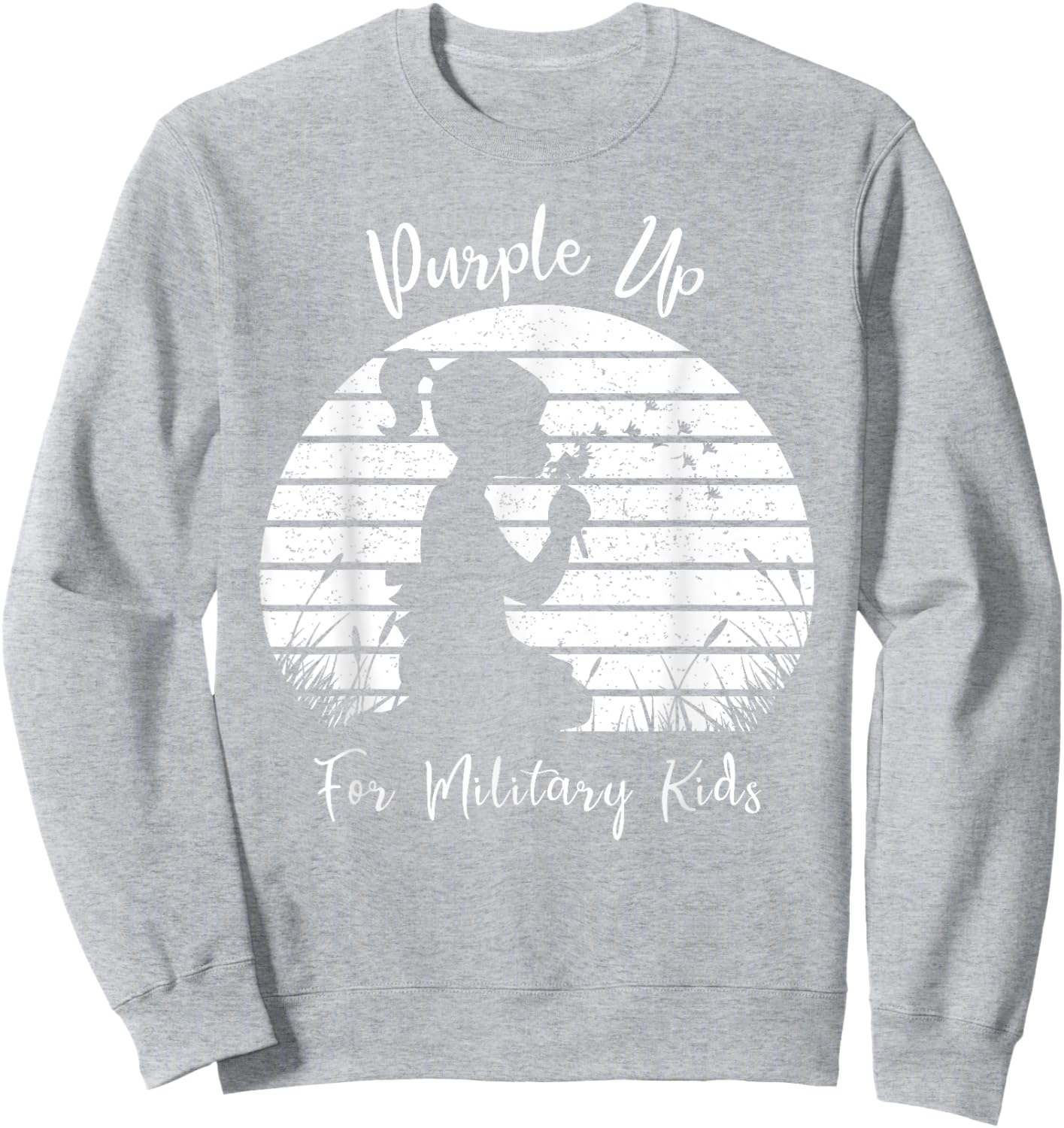Dandelion Purple Up For Military Kids Month Army Child Sweatshirt - Sweatshirt | Ash