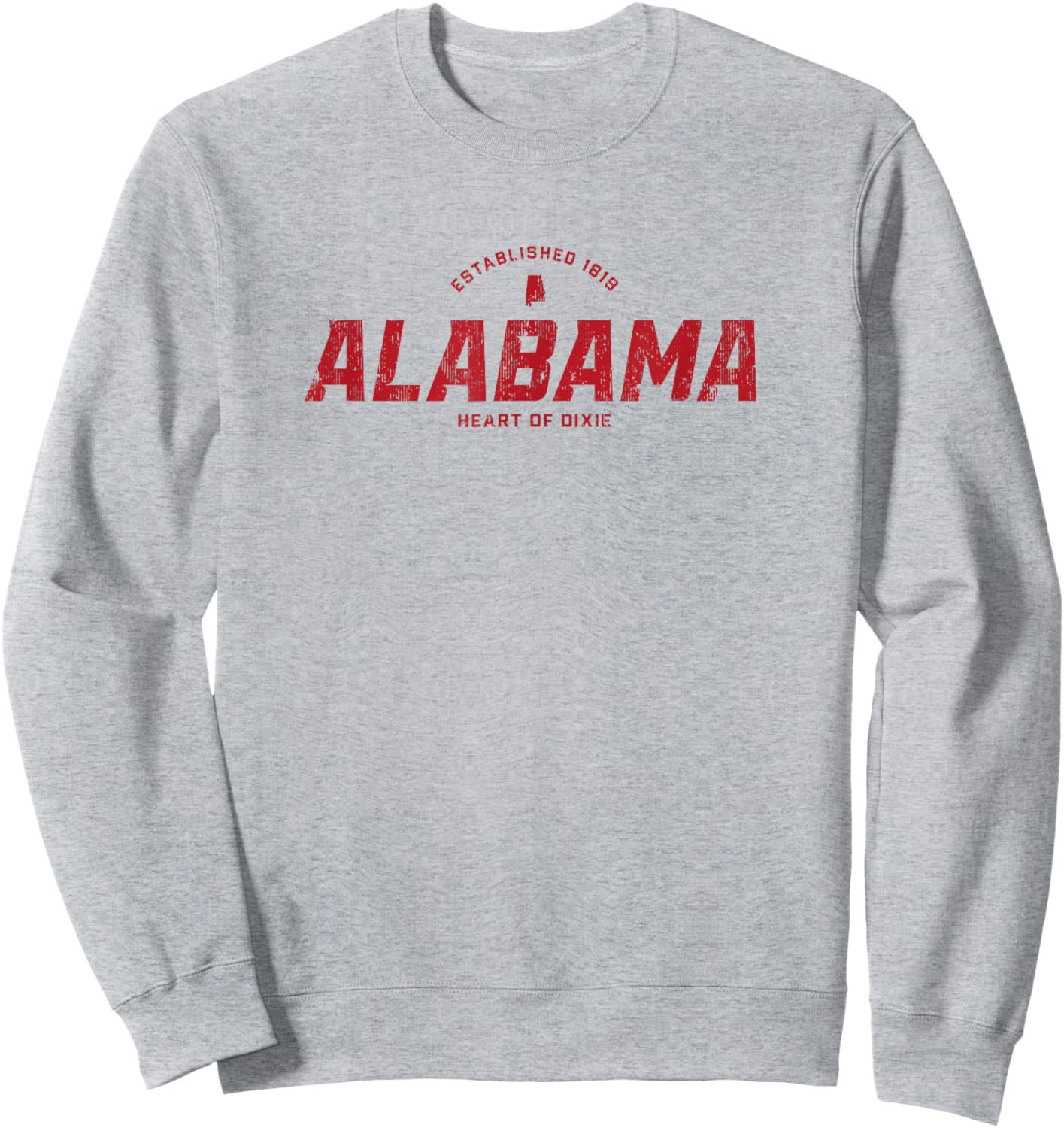 Alabama AL Vintage Athletic Red Sports Logo Sweatshirt - Sweatshirt | Ash