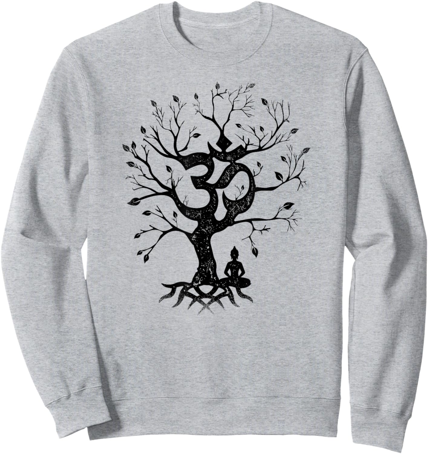 Tree of Life and Ohm Symbol Design or Men Om Sweatshirt - Sweatshirt | Ash