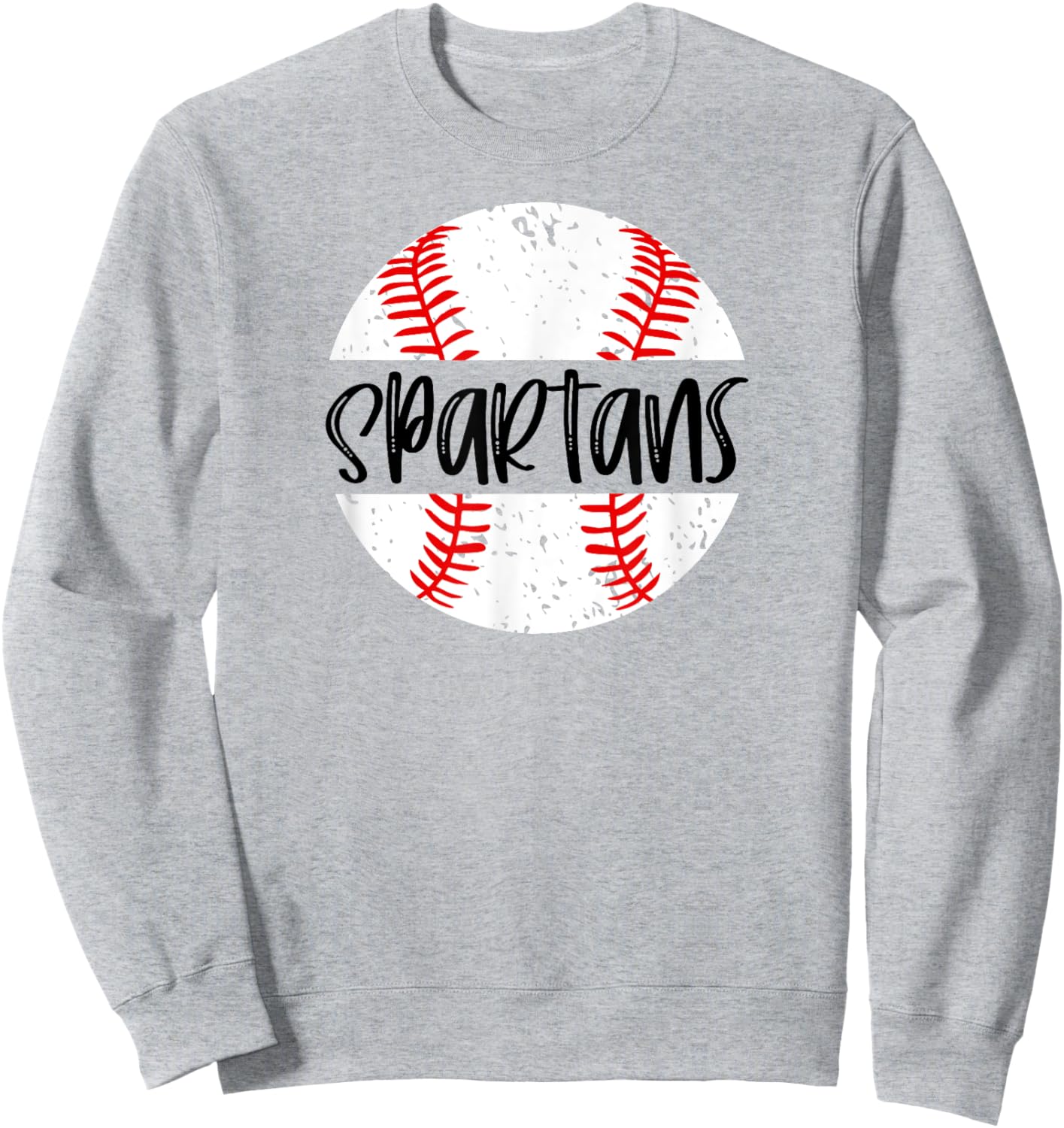 Spartans Baseball Team Mascot School Spirit Game Day Sweatshirt - Sweatshirt | Ash