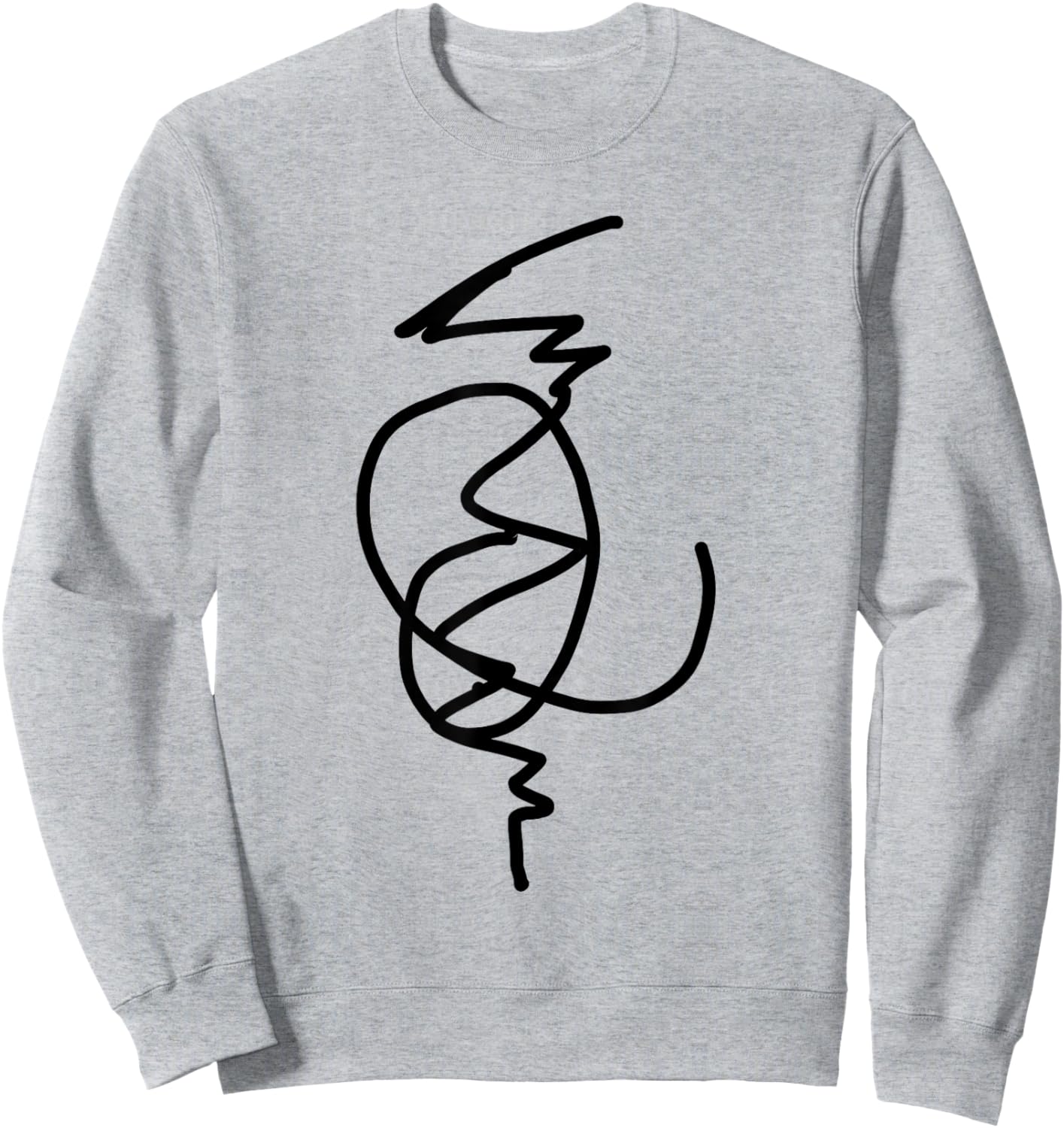 Minimal Aesthetic Art Designs Face Abstract Line Art Drawing Minimalist Modern Grey Sweatshirt - Sweatshirt | Ash