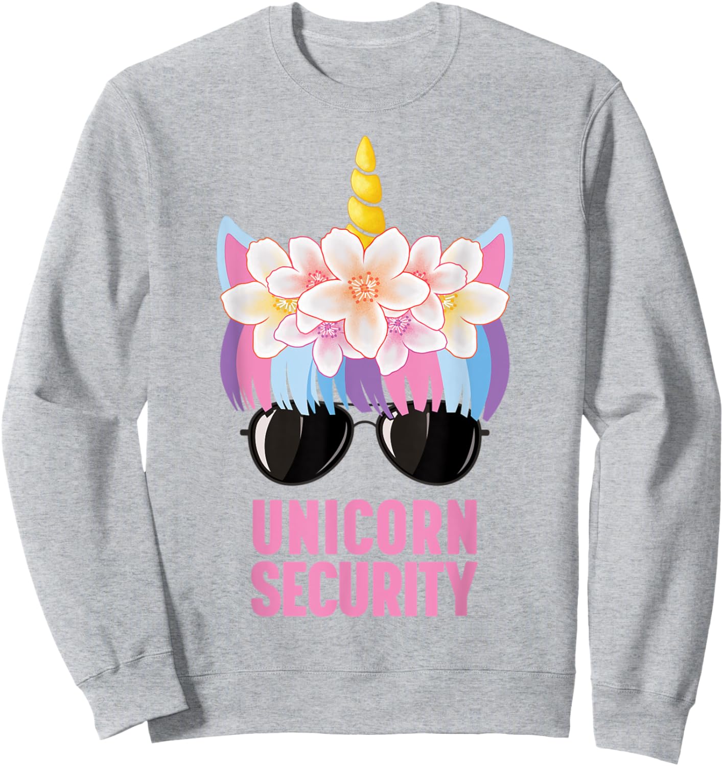 Cute Unicorn Security Sweatshirt - Sweatshirt | Ash