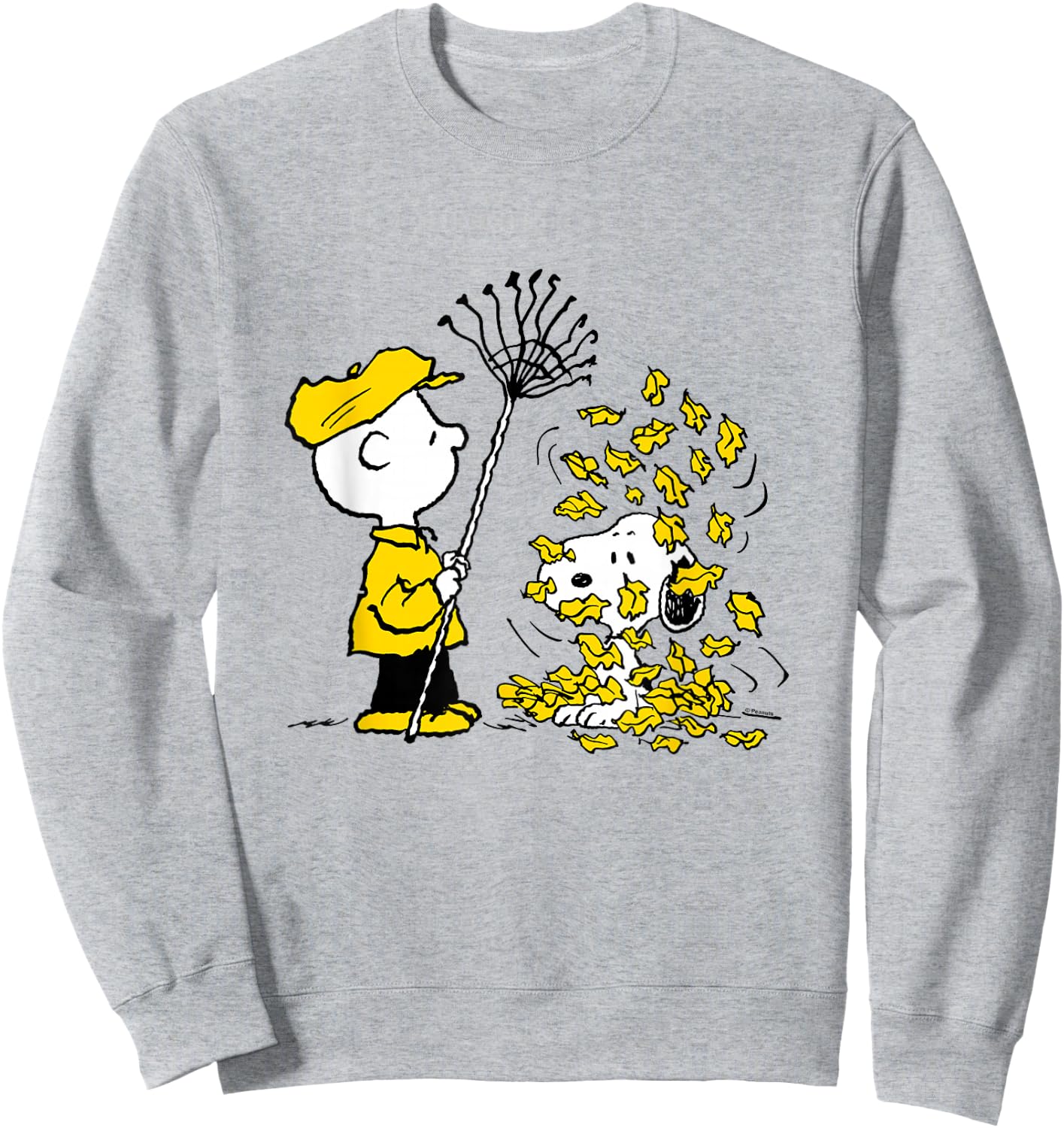 Peanuts - Charlie Brown Snoopy Fall Leaves Sweatshirt - Sweatshirt | Ash