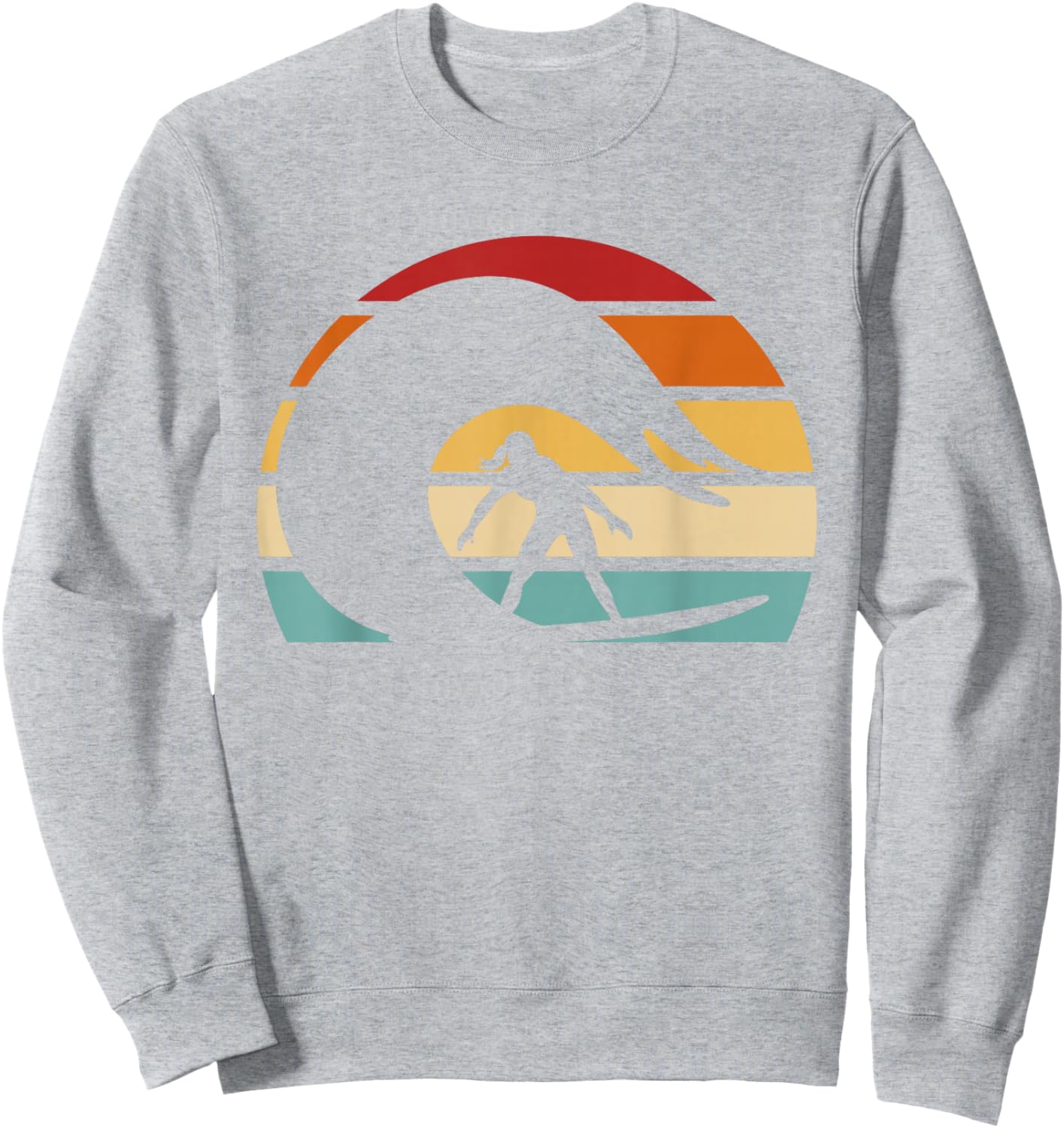Hobby Surf Surfboard Surfer Water Sport Retro Girl Surfing Sweatshirt - Sweatshirt | Ash