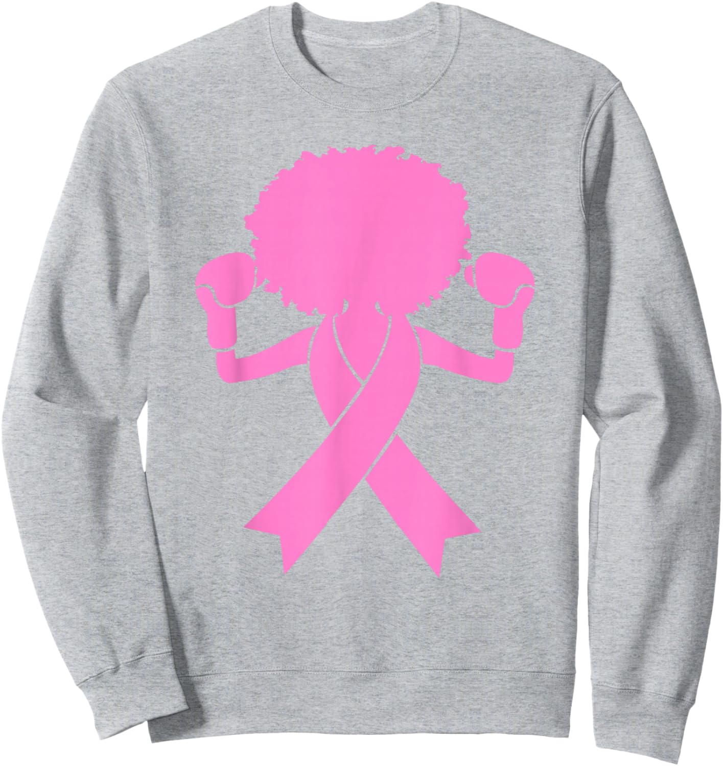 Breast Cancer Awareness Warrior Pink Ribbon Support Sweatshirt - Sweatshirt | Ash