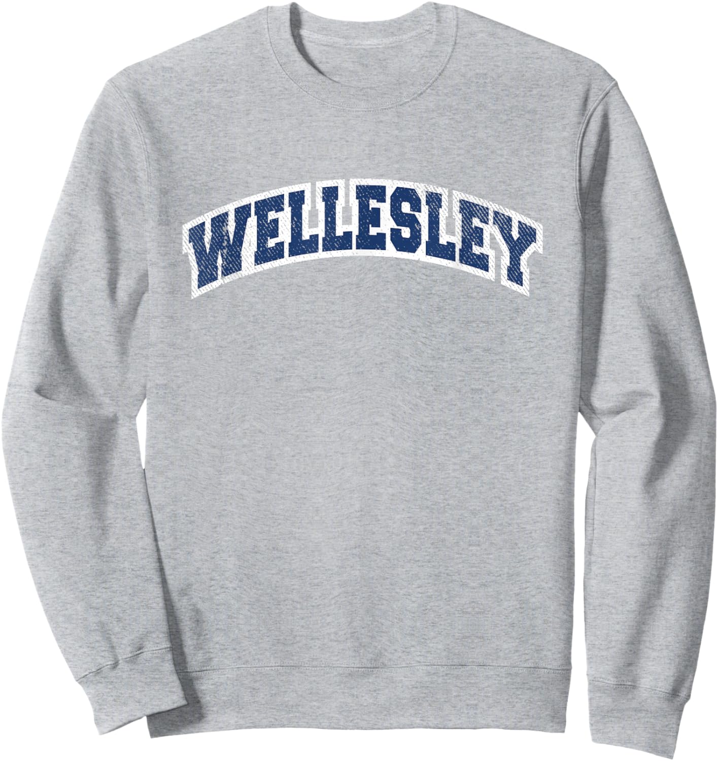 Wellesley Massachusetts Varsity Style Vintage Sweatshirt - Sweatshirt | Ash