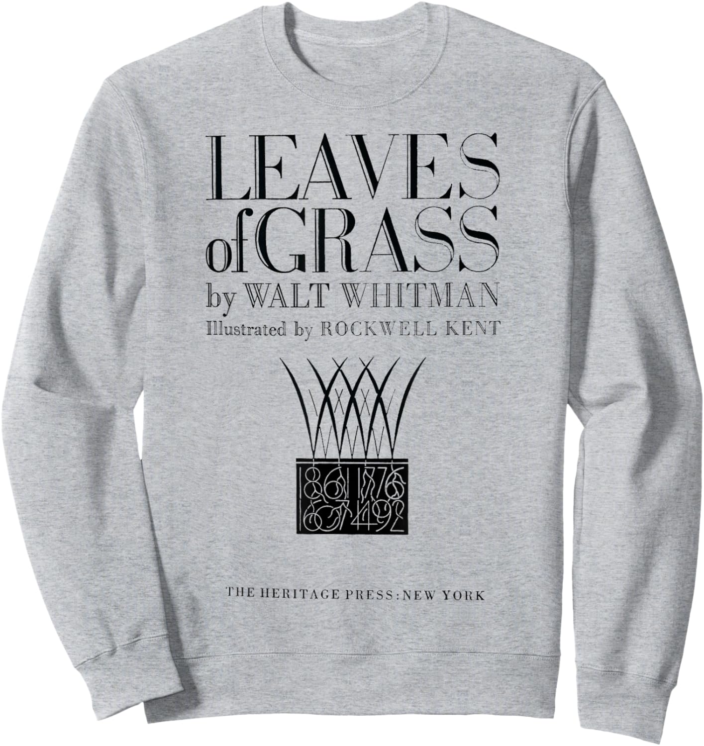 Leaves of Grass Walt Whitman Title Page Sweatshirt - Sweatshirt | Ash