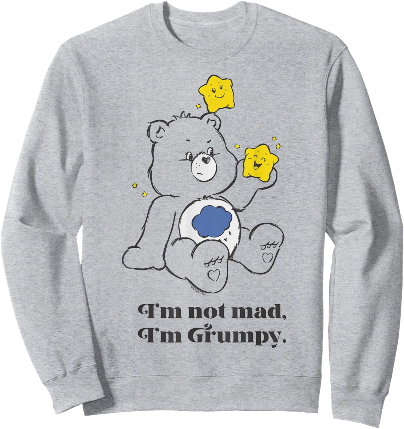 Care Bears Grumpy Bear I’m Not Mad I'm Grumpy Vintage Icon Sweatshirt - Sweatshirt | Ash