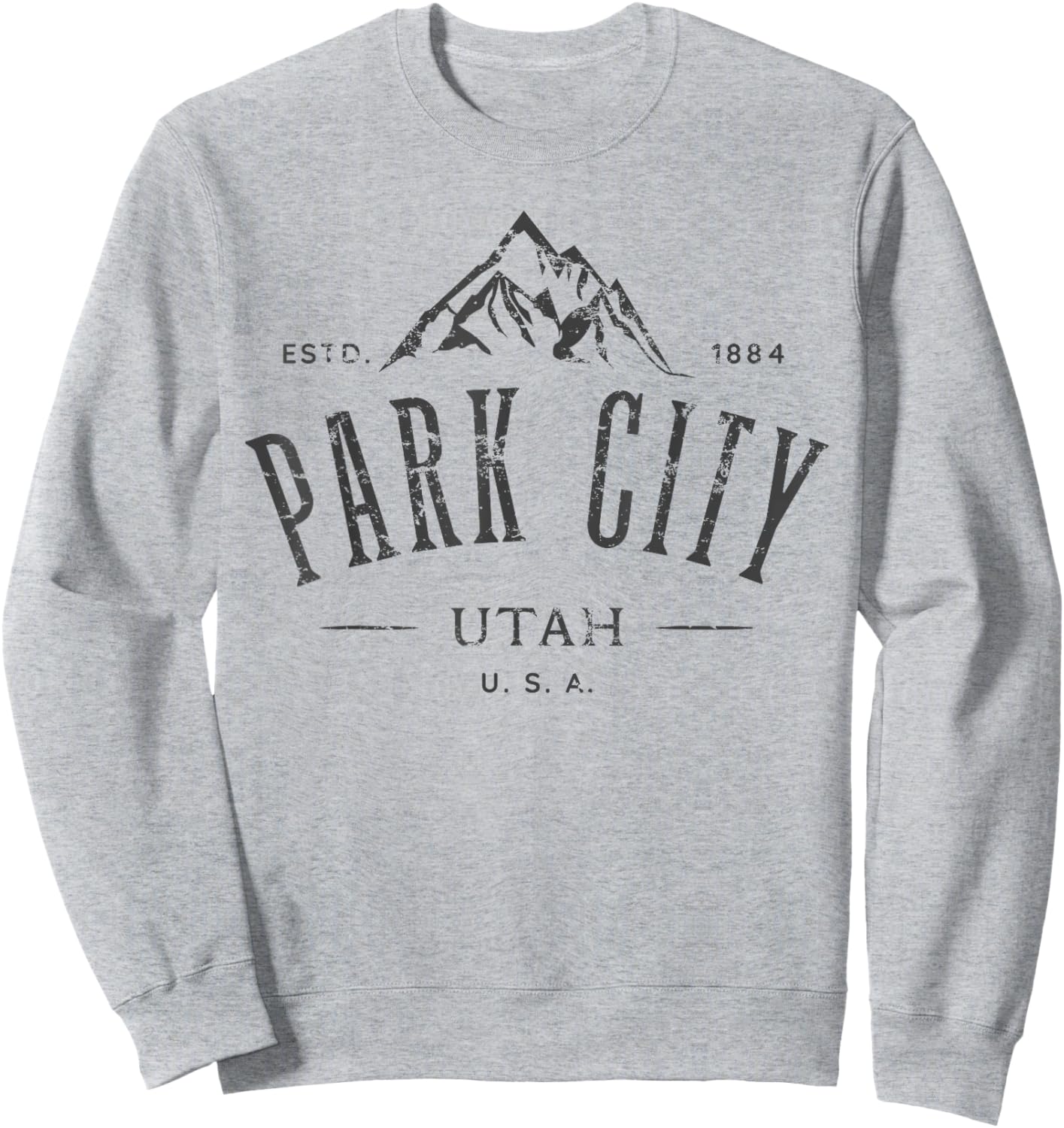 Park City Utah Awesome Mountain Design Souvenir Sweatshirt - Sweatshirt | Ash