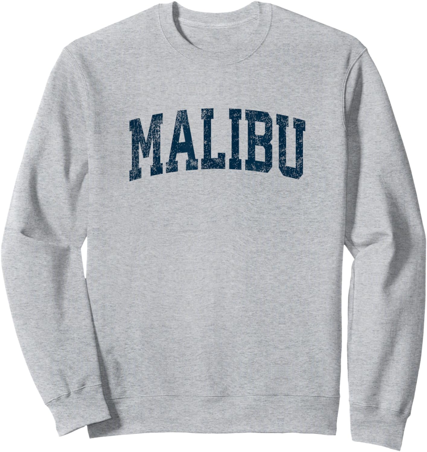 Malibu California CA Vintage Athletic Sports Navy Design Sweatshirt - Sweatshirt | Ash