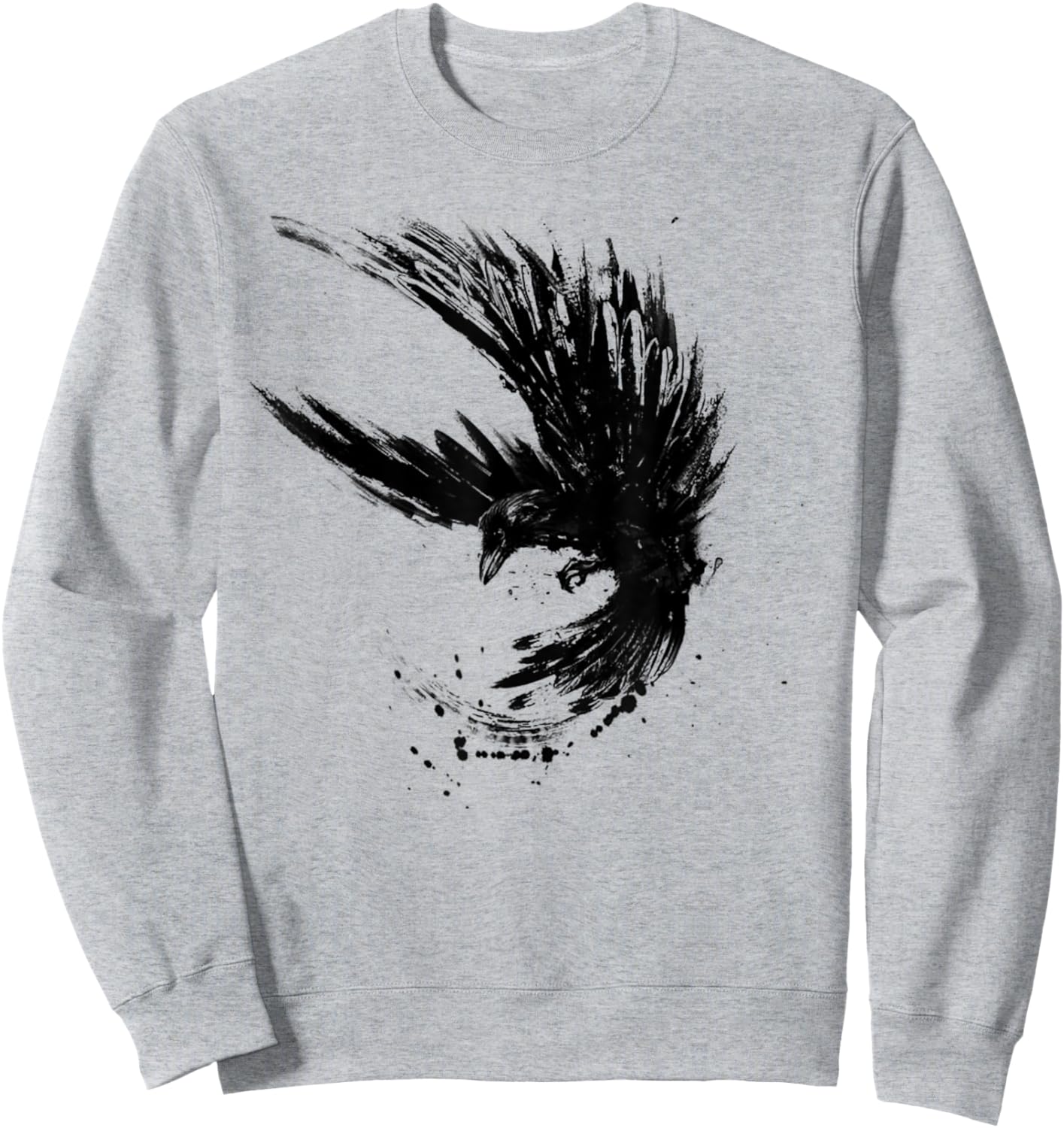 Raven , Crow Raabe Motif, Women's Men's Black Sweatshirt - Sweatshirt | Ash